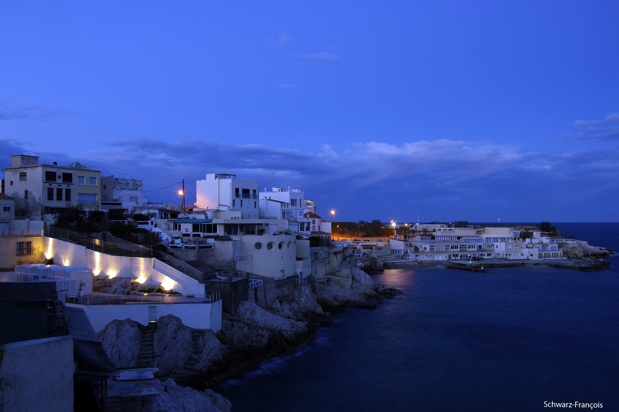 france, architecture, cities, panoramic, marseille, light, panorama, 1080P, night, monuments, urban, provence, HD Wallpaper