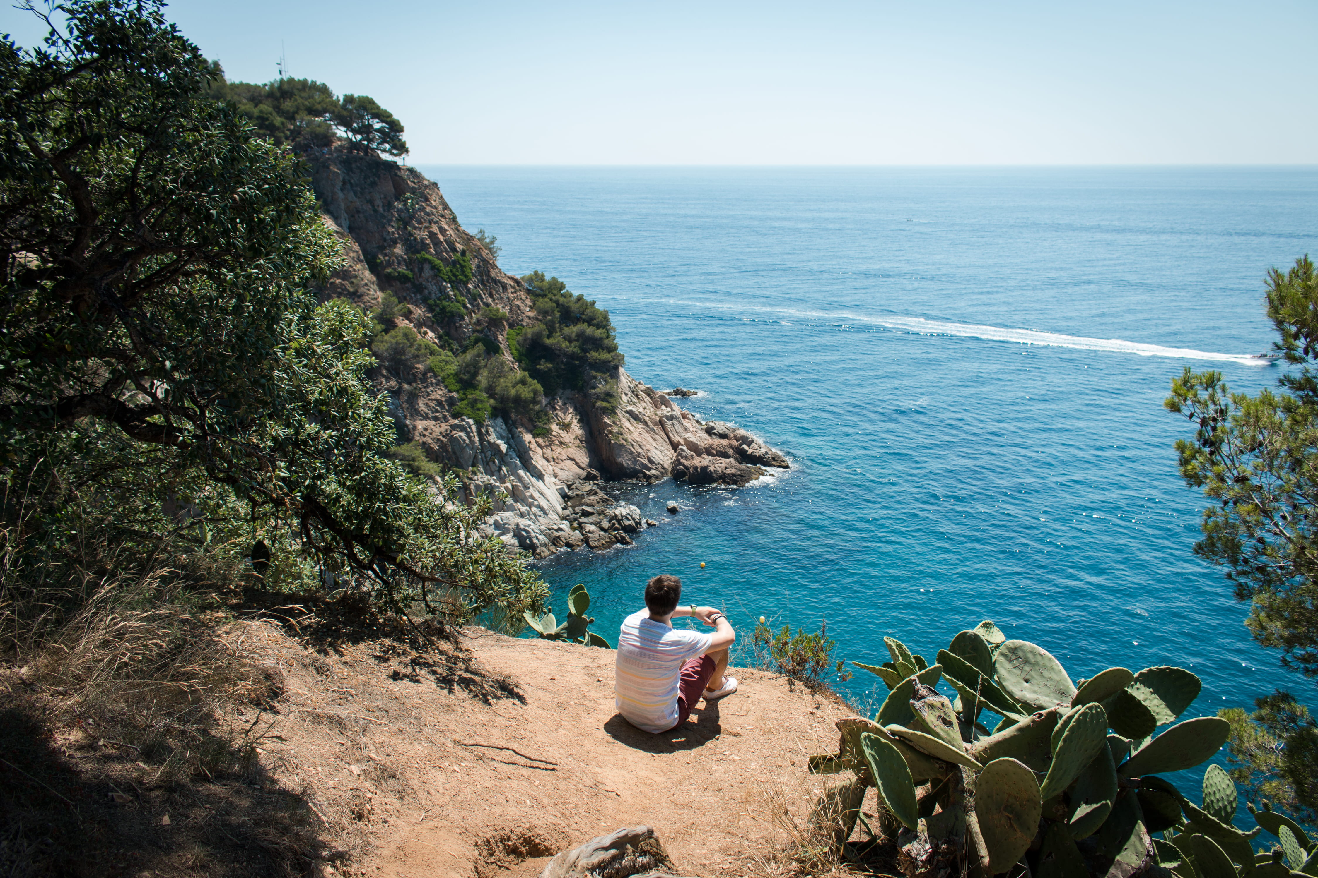 es codolar beach, scenics - nature, rock, costa brava, 4K, coastal, outdoors, tossa, water, solid, leisure activity, high angle view, portrait, lifestyles, HD Wallpaper