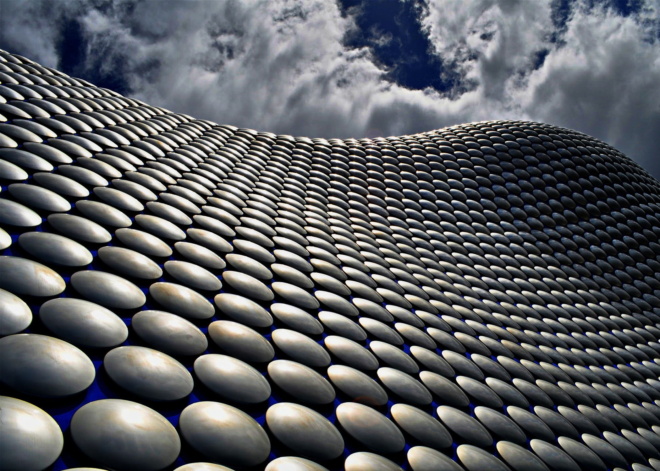 sky, backgrounds, background, outdoors, metal, aluminium, nature, 1080P, low angle view, bead, cloud - sky, england, shape, city, steel, curve, architectural, HD Wallpaper