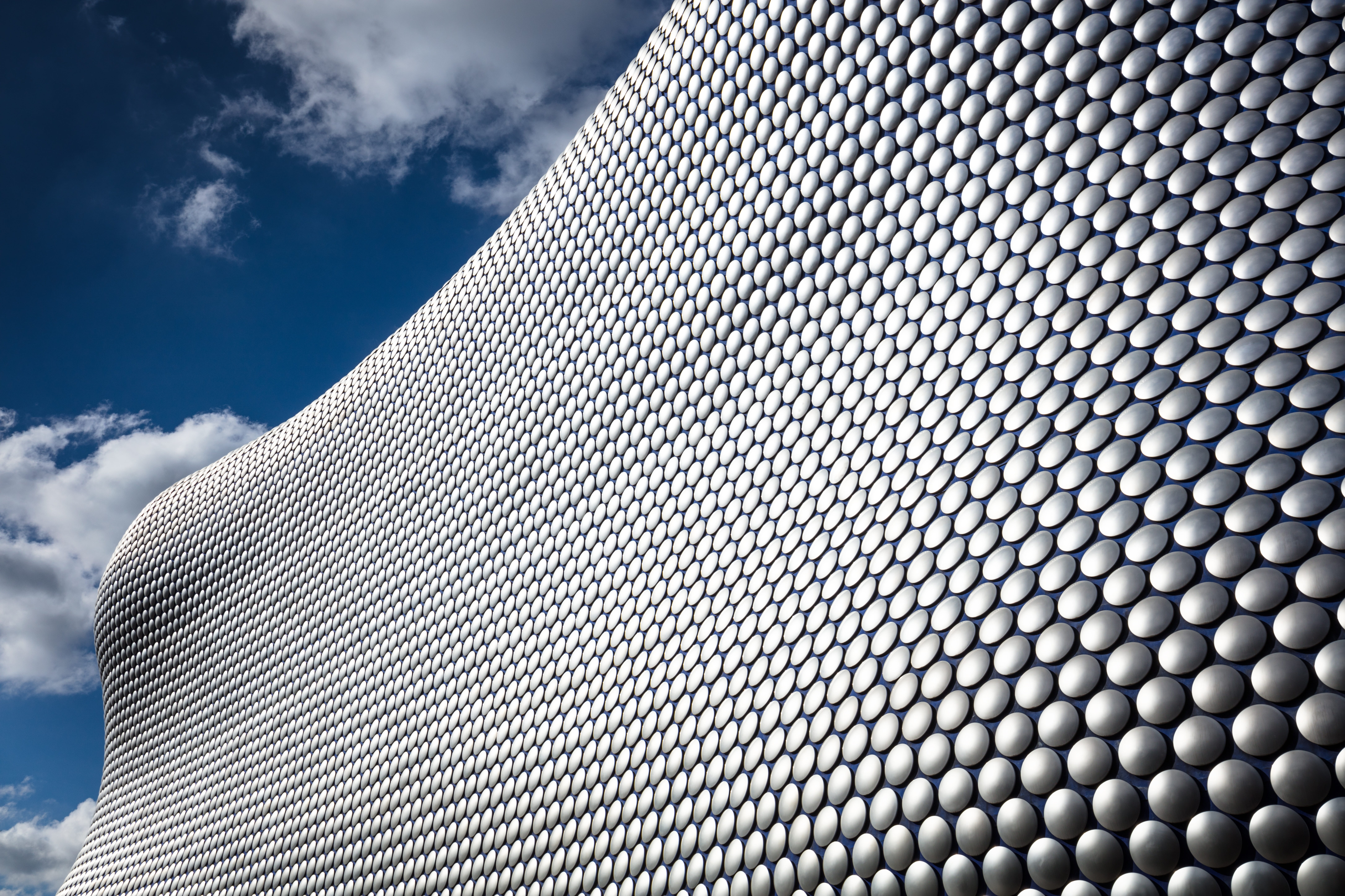 the bullring, famous, selfridges, building, built structure, 8K, silver colored, geometric, office building exterior, england, english, european, bullring, HD Wallpaper