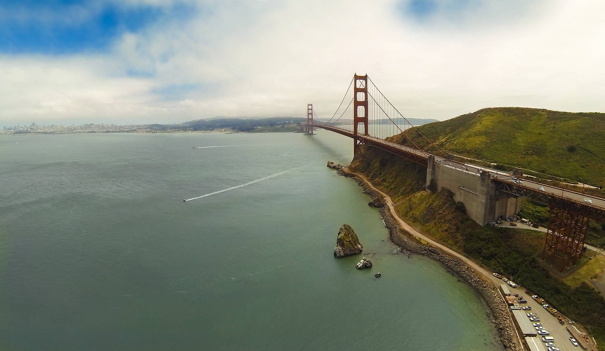 architecture, 1080P, suspension bridge, nature, sea, day, bridge, connection, travel, bay of water, travel destinations, water, sky, scenics - nature, HD Wallpaper