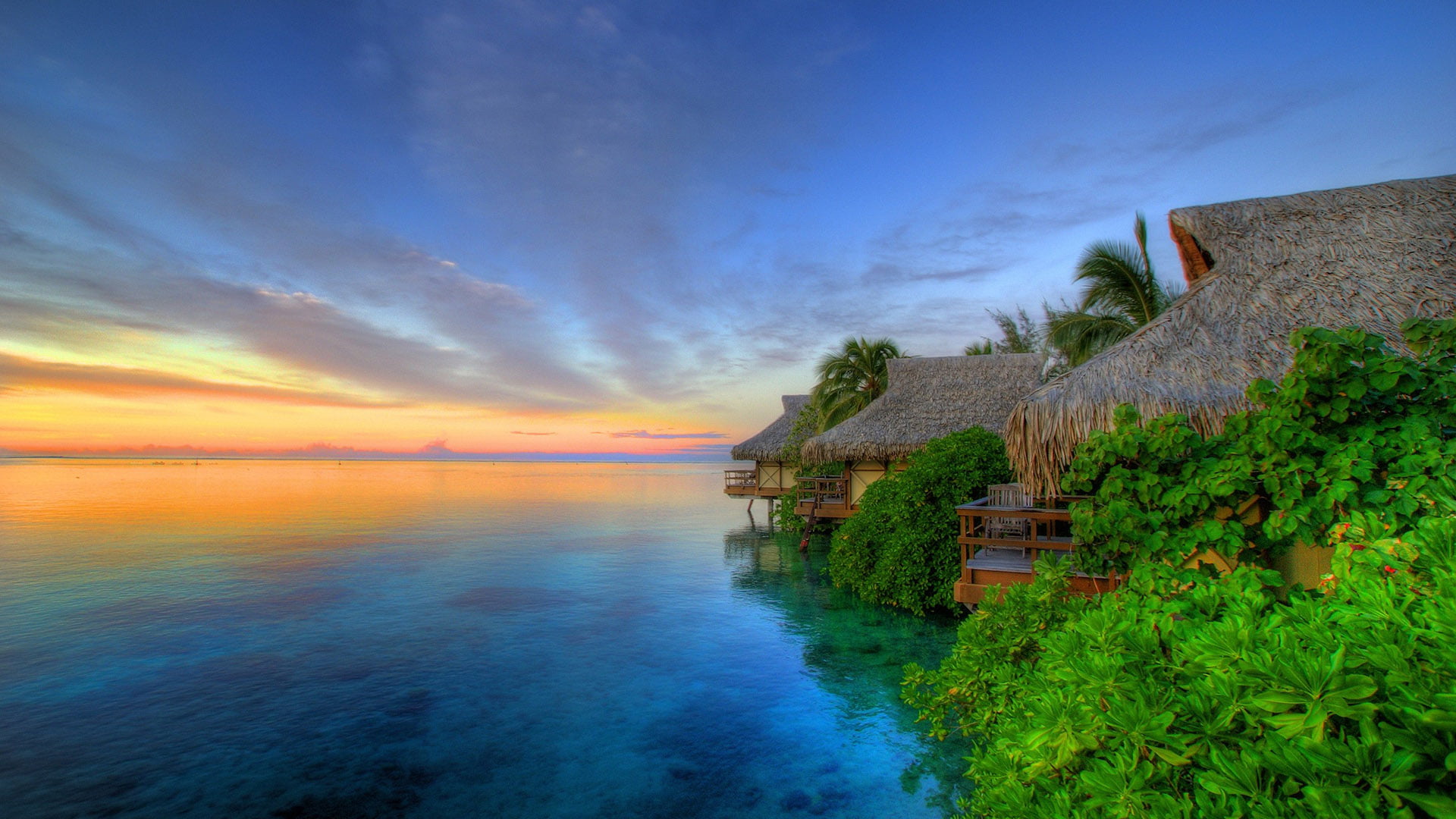 scenics - nature, built structure, plant, tranquil, vacation, lake, horizon, reflection, trees, summer, beach, river, coast, tropical, sand, nature, tourism, HD Wallpaper