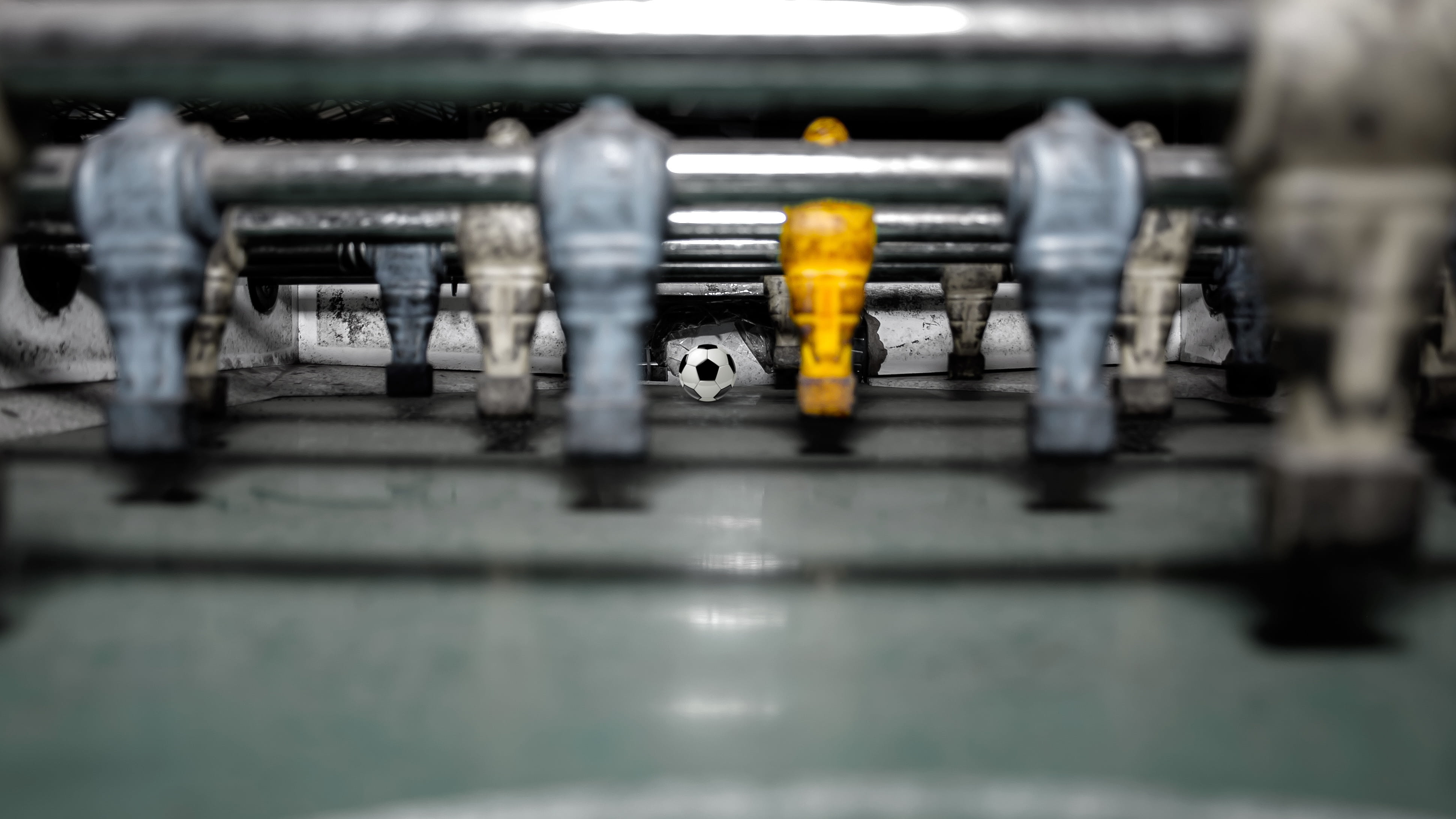 technology, sport, industry, players, machinery, indoors, ball, fossil fuel, large group of objects, selective focus, football, fire doors, fun, transportation, HD Wallpaper