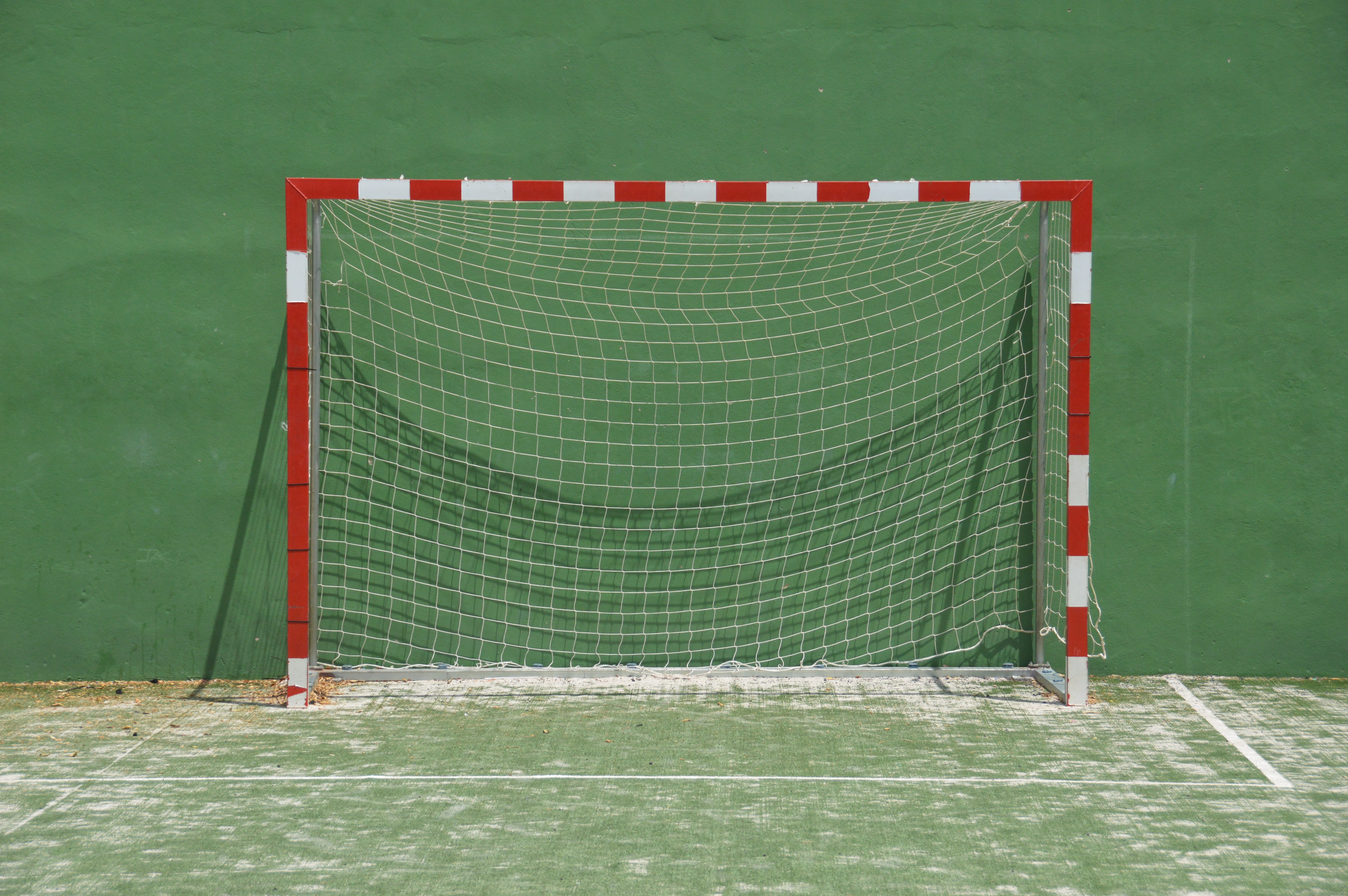 football, sport, competition, soccer, green color, nature, team sport, net, single object, flag, goal, grass, outdoors, sports equipment, striped, game, HD Wallpaper