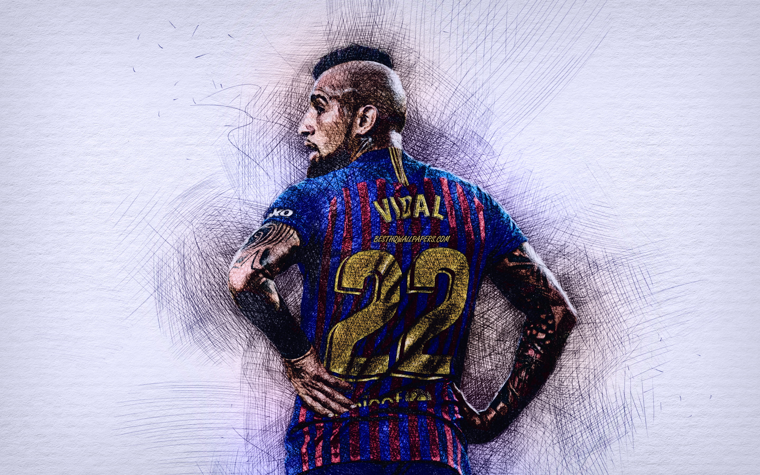 Chilean, 2K, Arturo Vidal, FC Barcelona, Soccer, HD Wallpaper