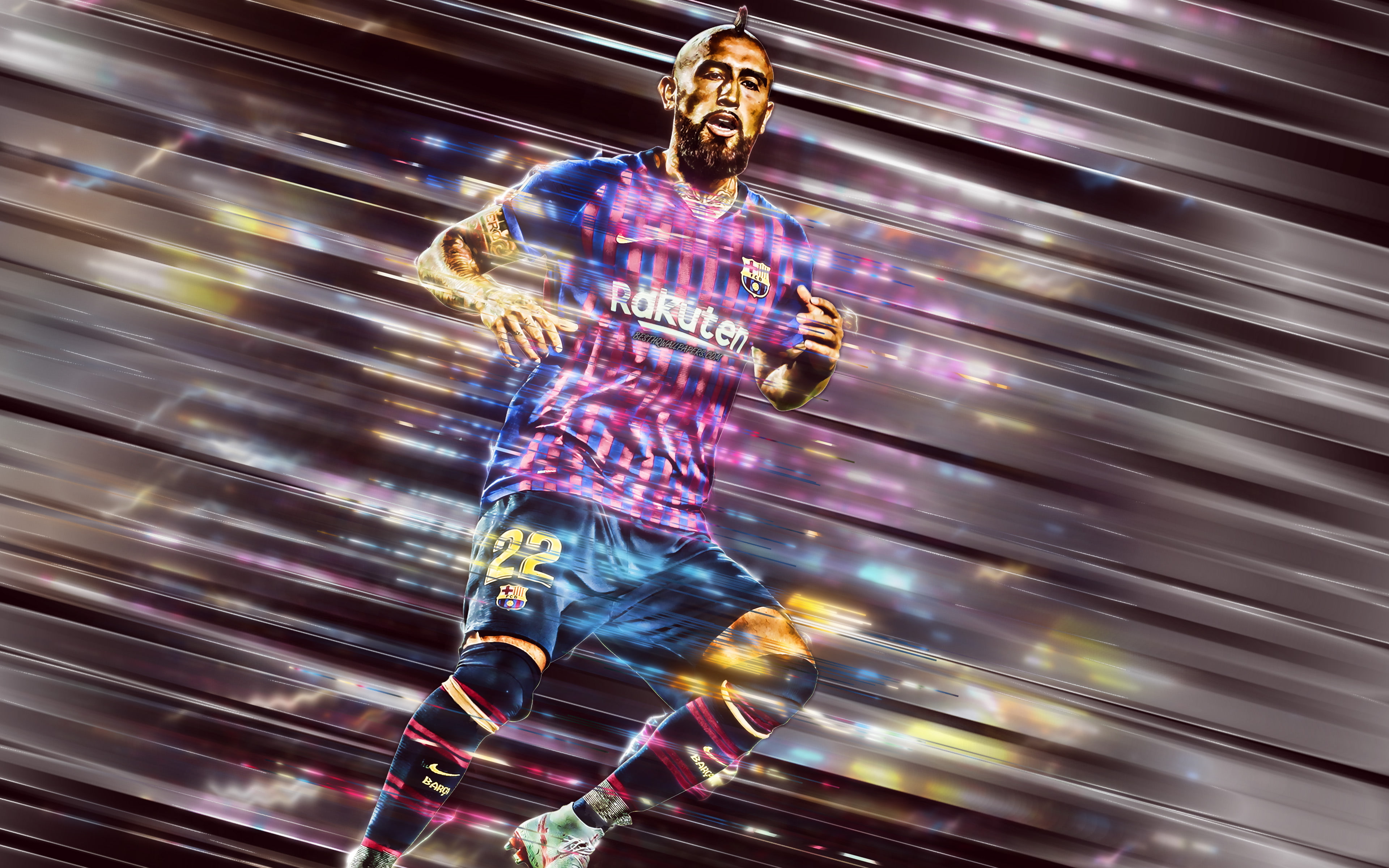 Soccer, Chilean, FC Barcelona, 4K, Arturo Vidal, HD Wallpaper