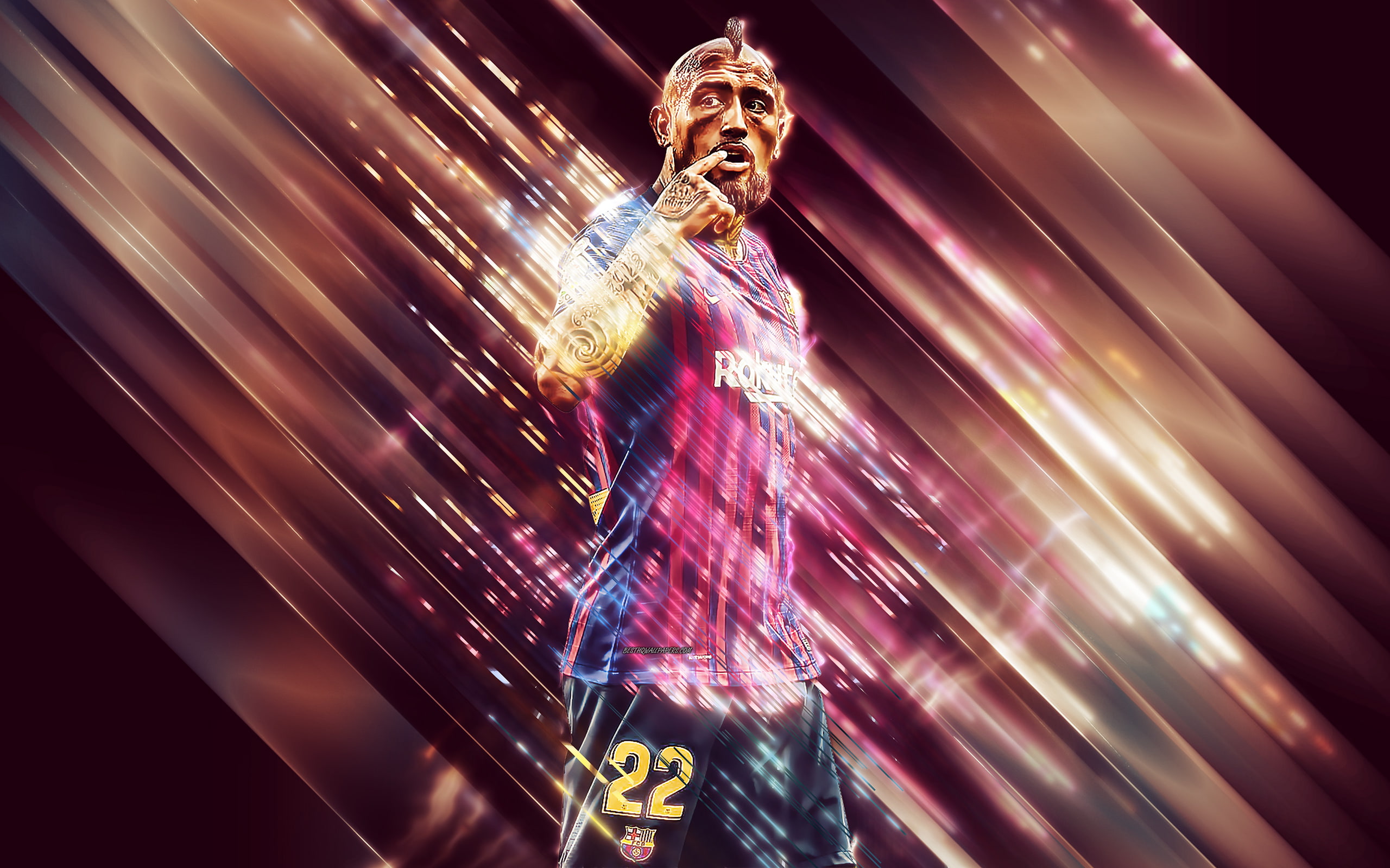2K, Soccer, FC Barcelona, Chilean, Arturo Vidal, HD Wallpaper