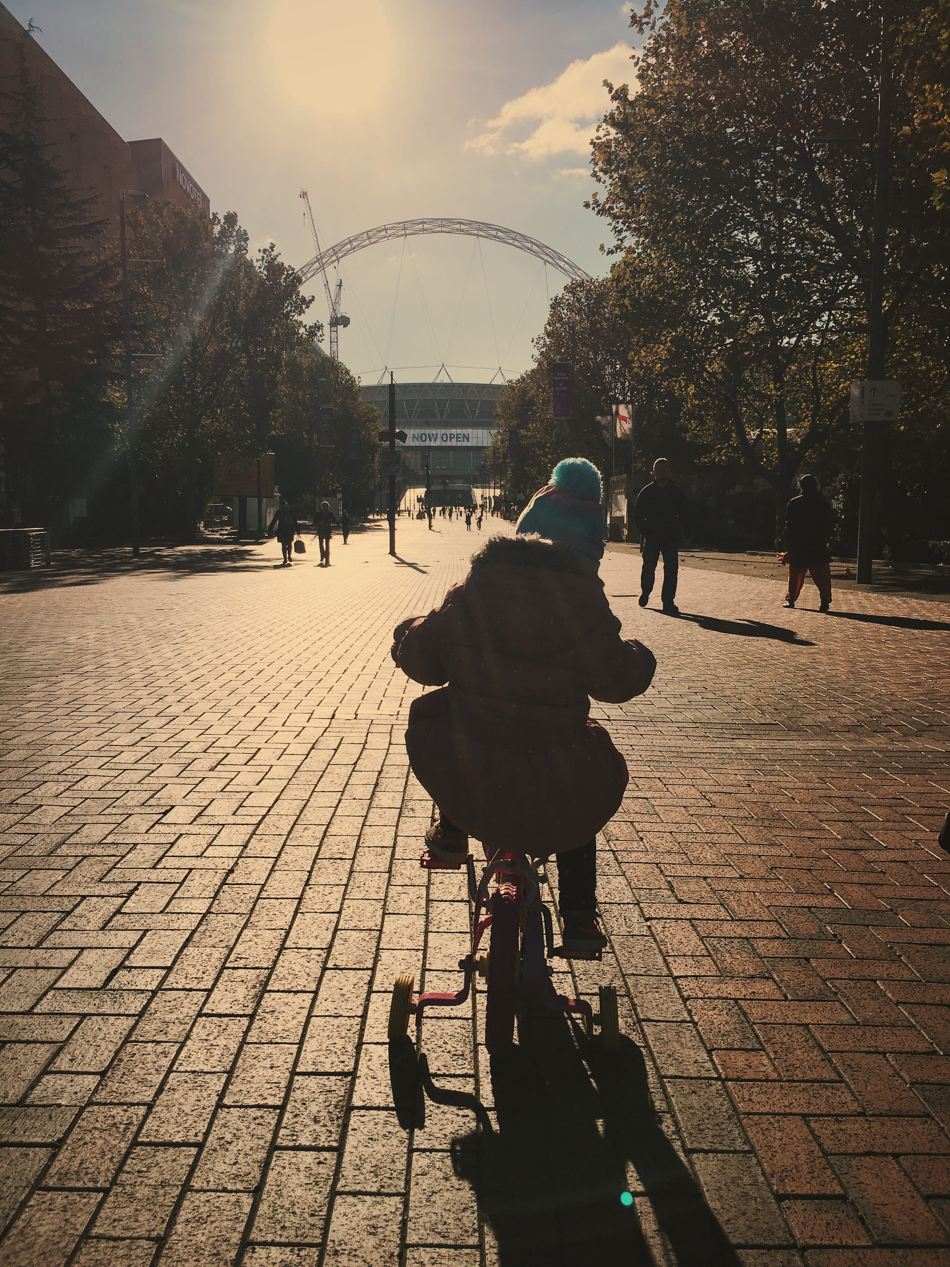 cute, childhood, little, tree, group of people, leisure activity, sky, toddler, city life, riding, cold, toy, summer, young, women, building exterior, girl, Phone HD Wallpaper