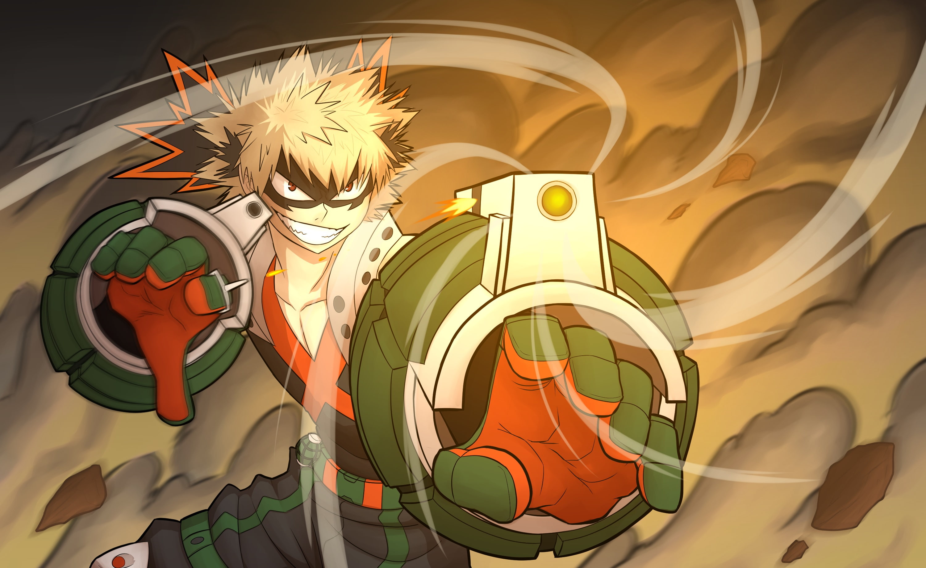 art, 2K, Bakusou Katsuki, My heroic academia, Boku no Hero Academy, anime, guy, HD Wallpaper