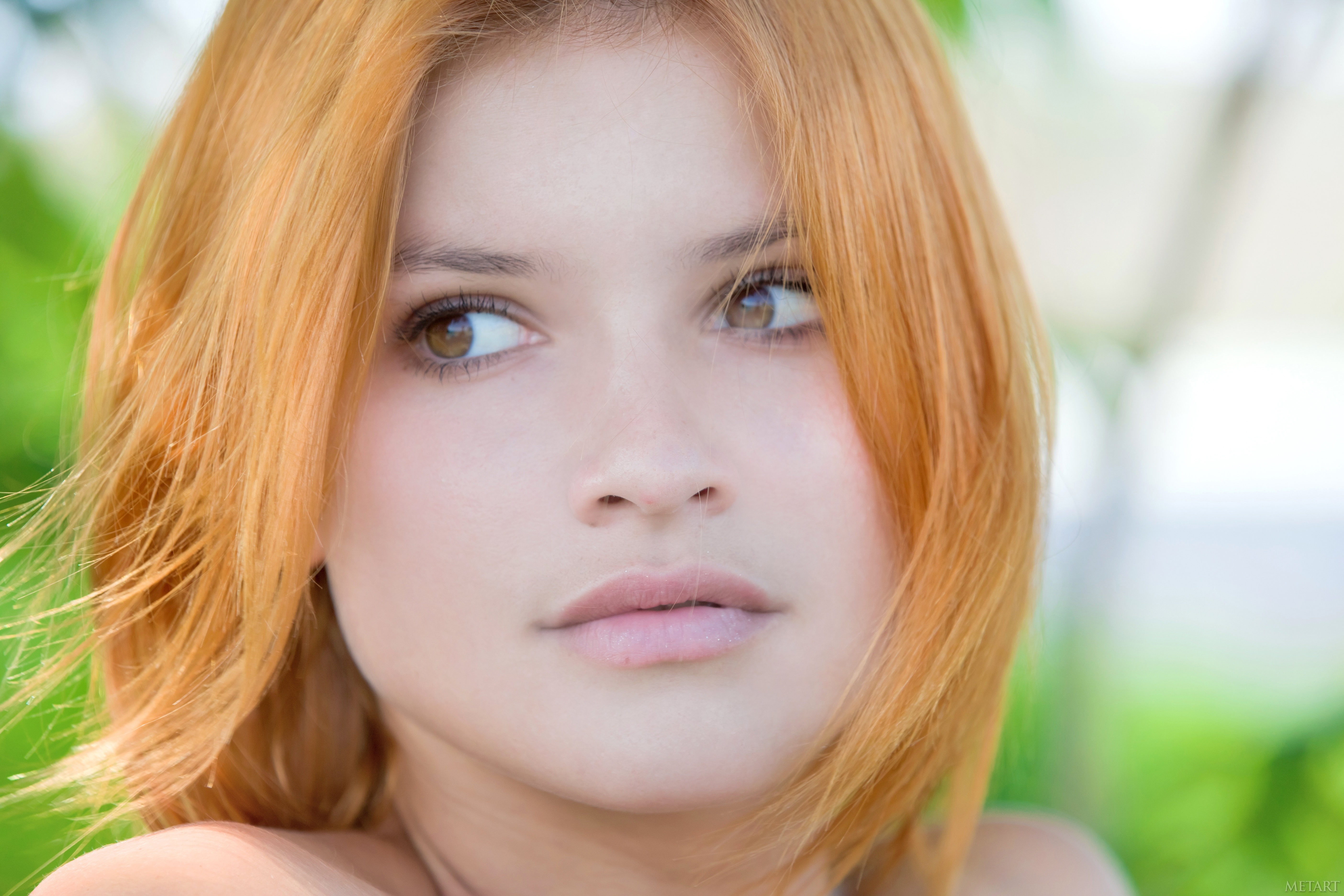 Violla A, adult, young adult, beautiful people, looking at camera, long hair, portrait, contemplation, brown eyes, human face, hair, headshot, front view, HD Wallpaper