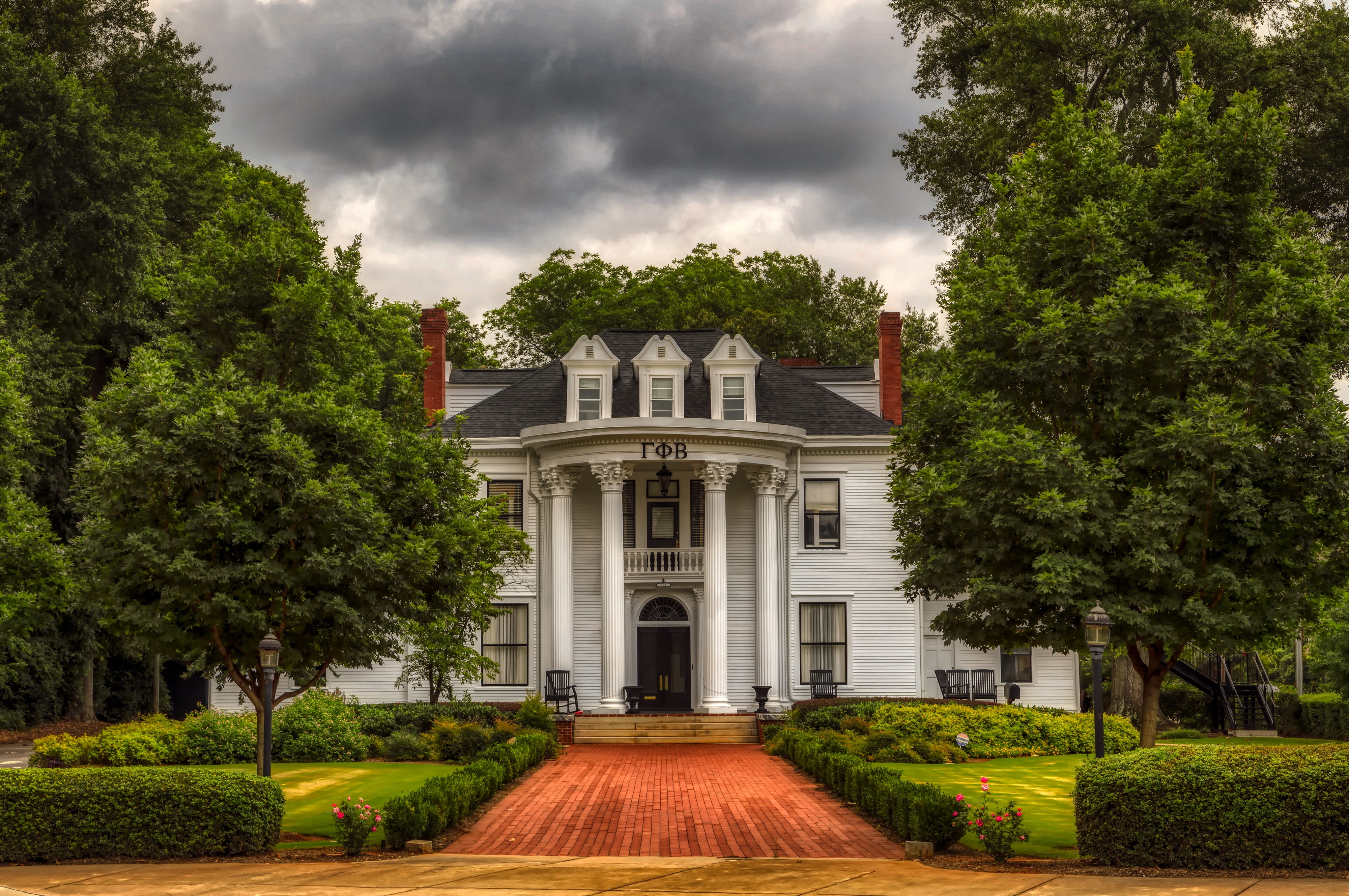 america, education, cloud - sky, trees, home, tree, built structure, campus, sky, growth, scenic, university of georgia, architecture, outdoors, day, nature, HD Wallpaper
