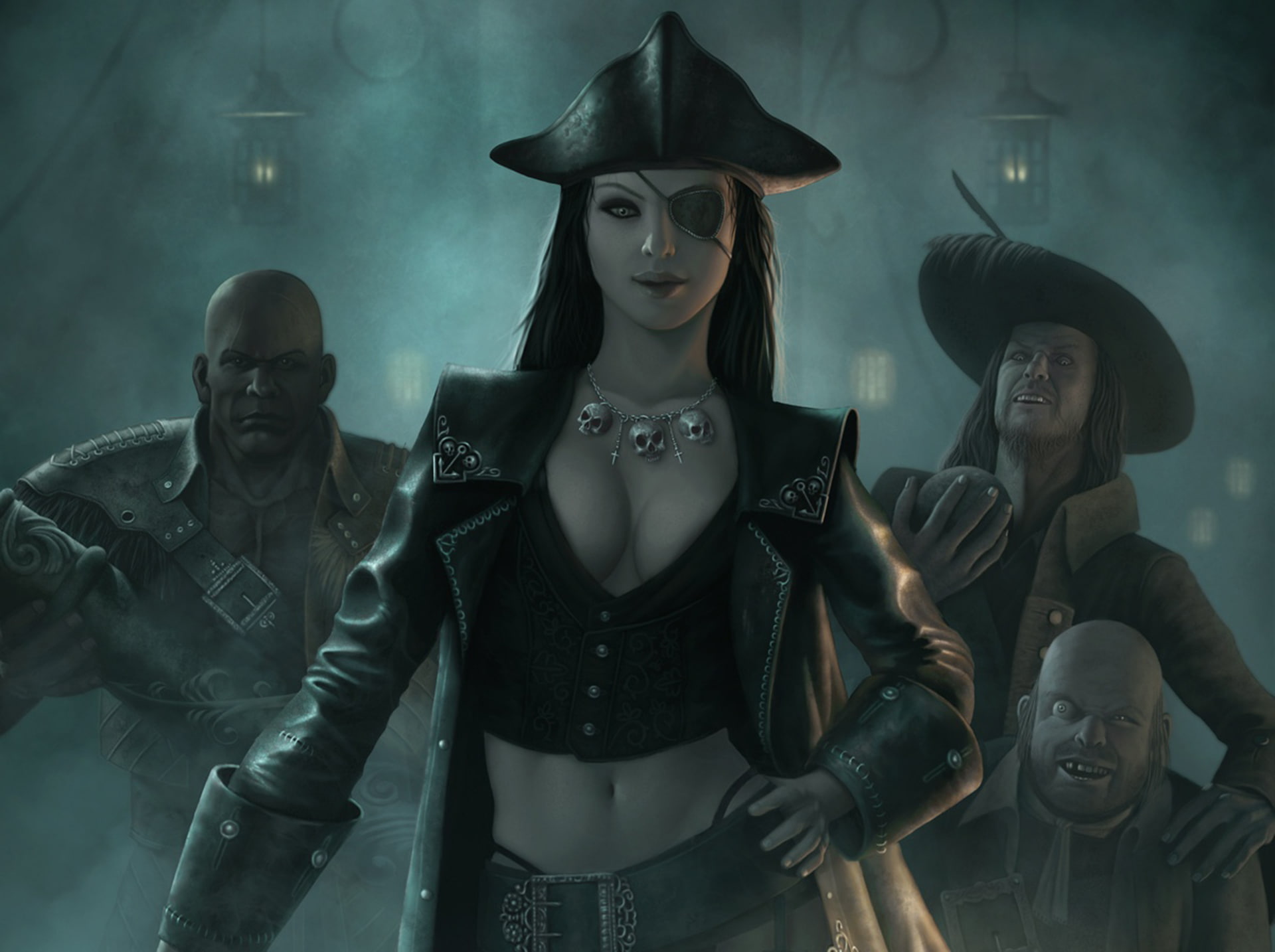 1080P, headband, one-eyed, pirate, hat, HD Wallpaper