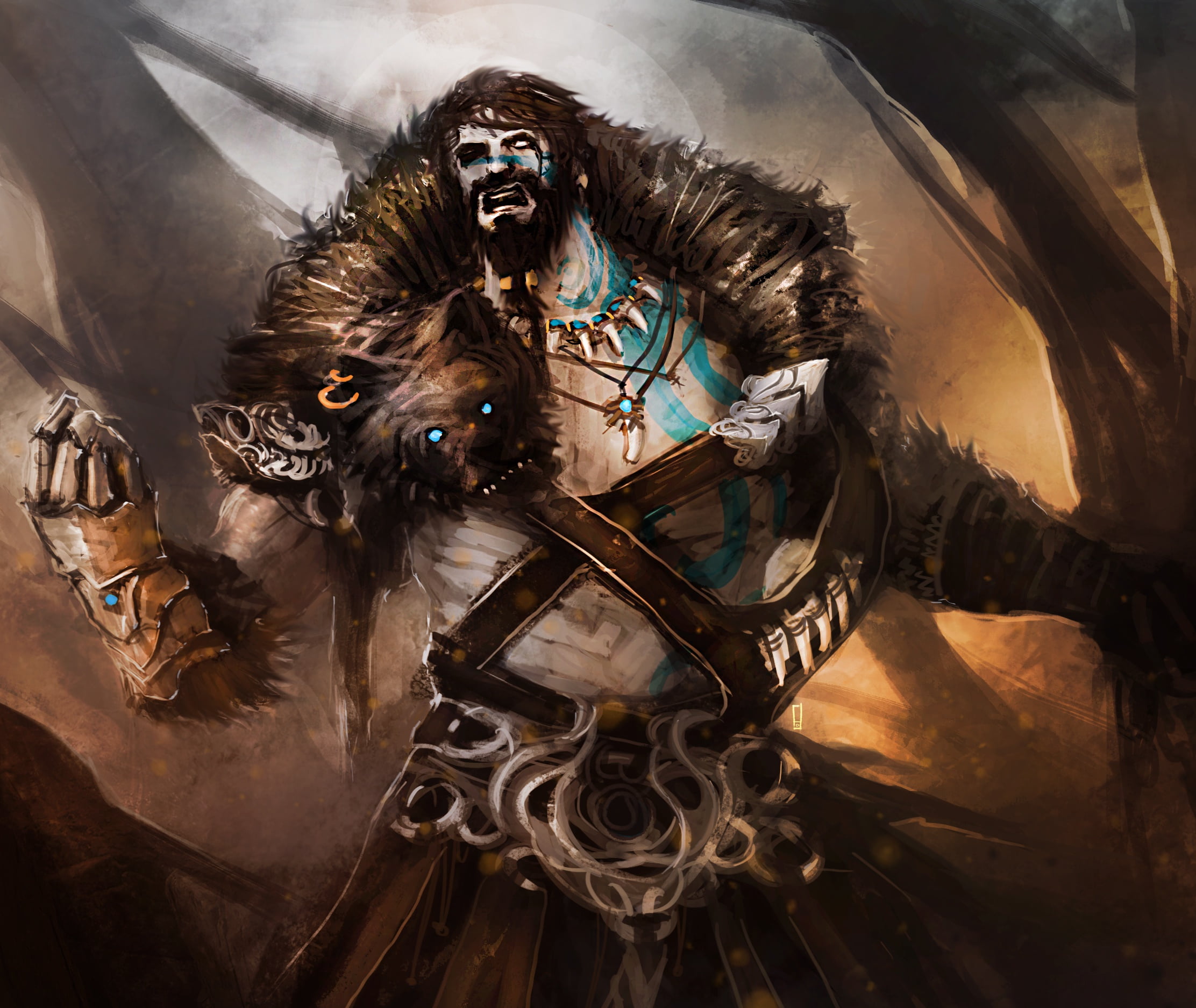 bearlock, one-eyed, 1080P, theDURRRRIAN, amulet, HD Wallpaper