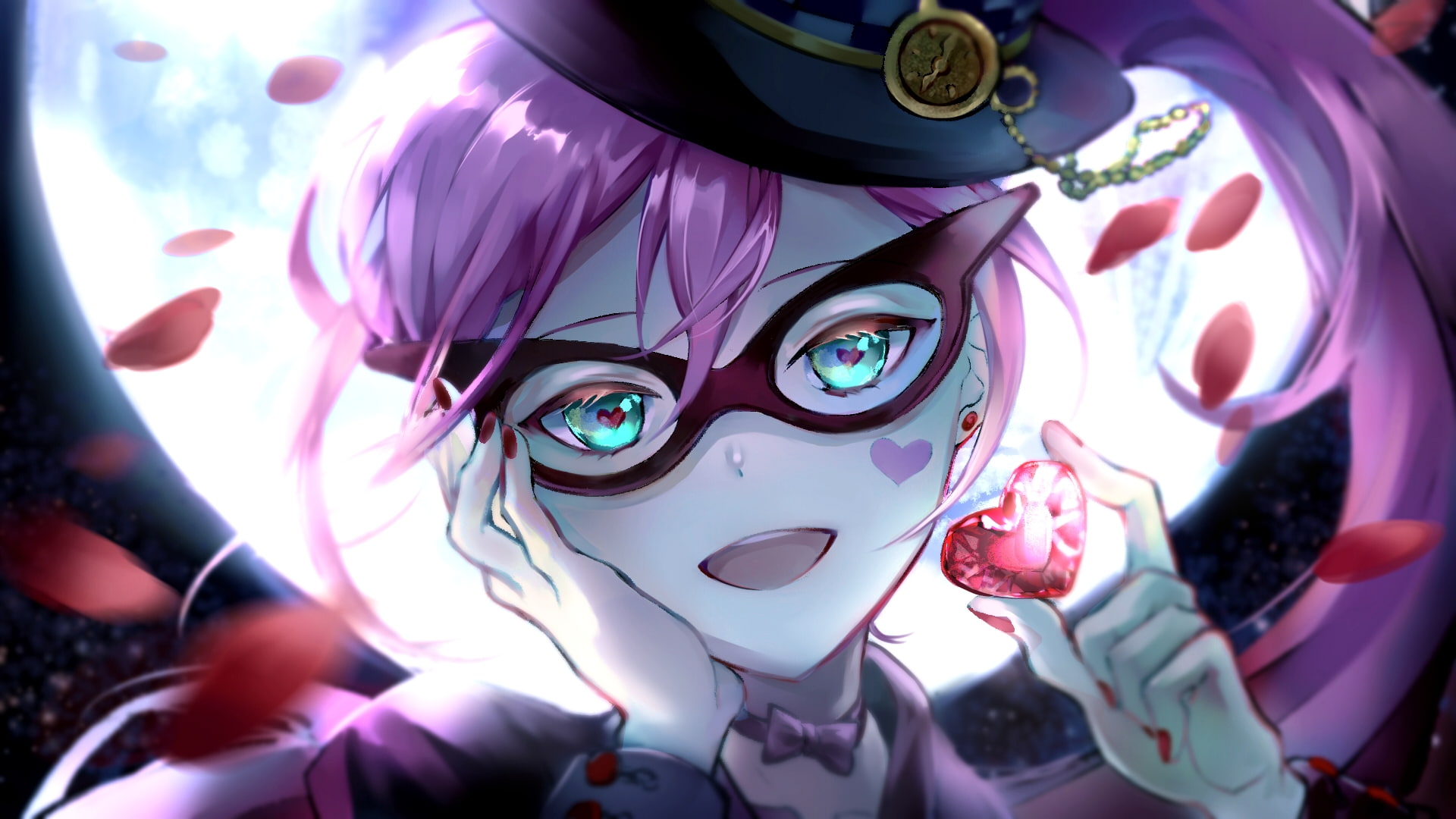 creativity, women, indoors, body part, vocaloid, purple, Anime, uni, real people, arts culture and entertainment, pink color, one person, representation, HD Wallpaper