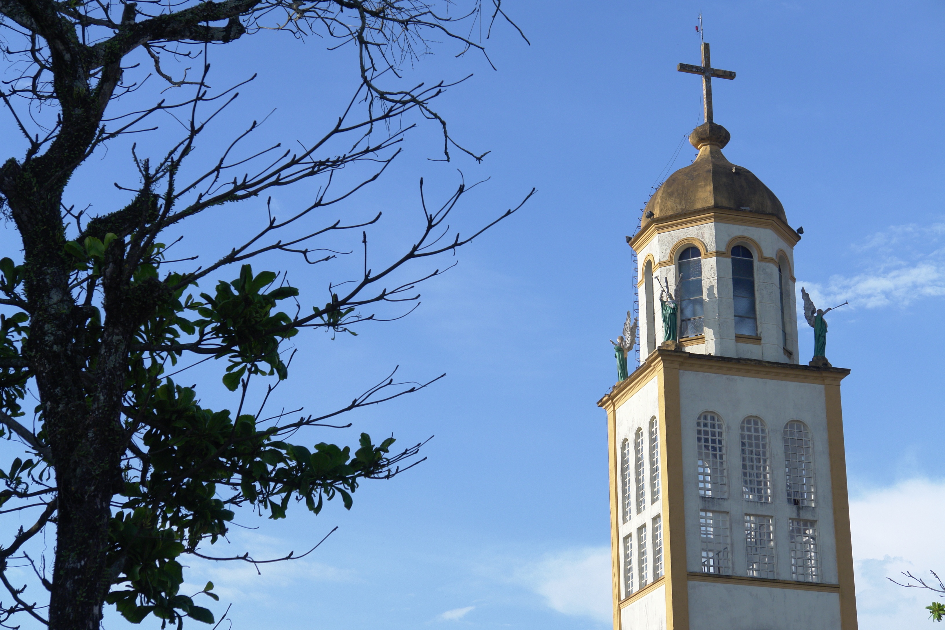 architecture, spirituality, spire, tower, 2K, belief, nature, sky, outdoors, low angle view, built structure, religion, tree, christianity, place of worship, HD Wallpaper