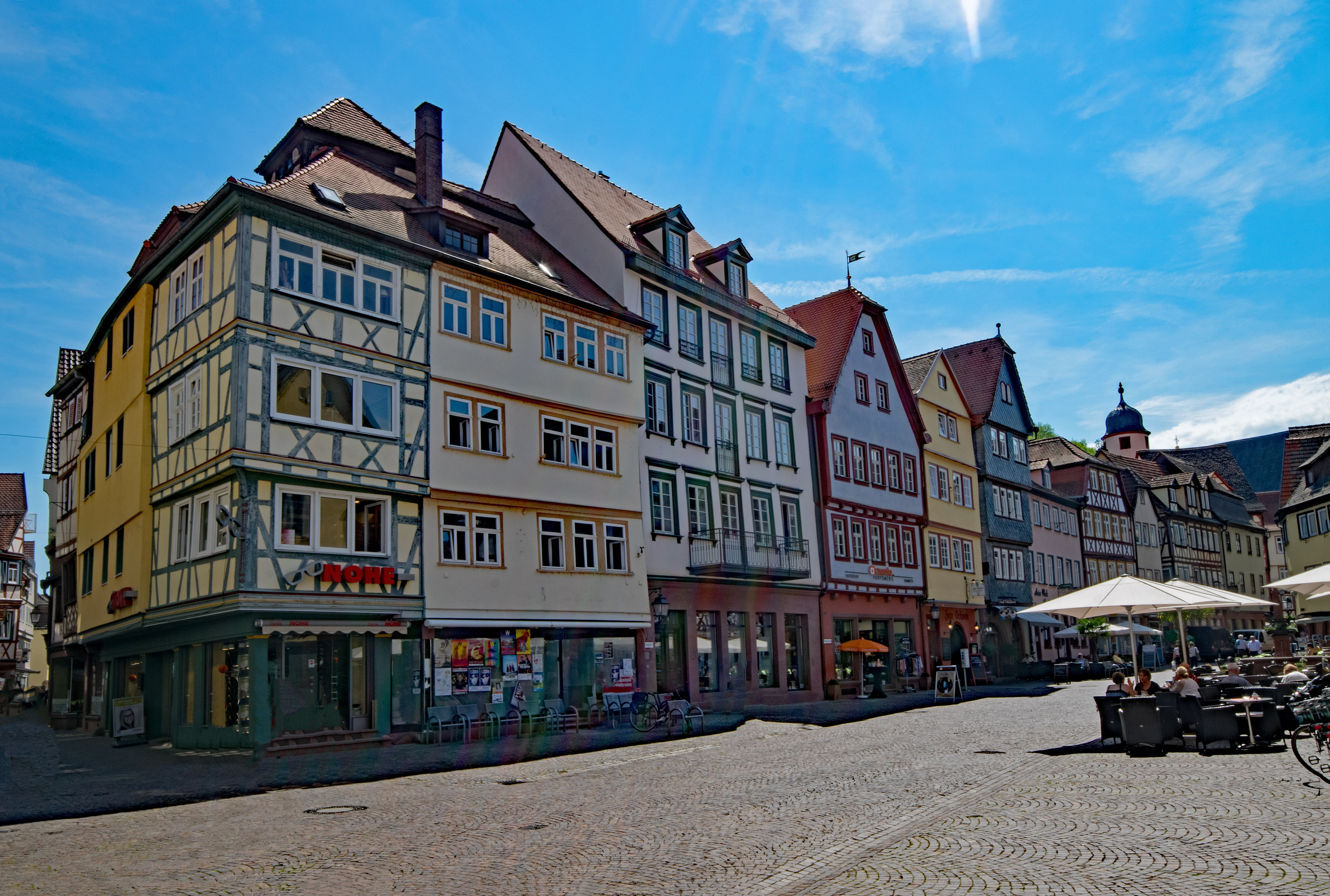 building exterior, germany, town, tauber, main, apartment, day, window, fachwerkhaus, residential district, marketplace, row house, incidental people, street, HD Wallpaper