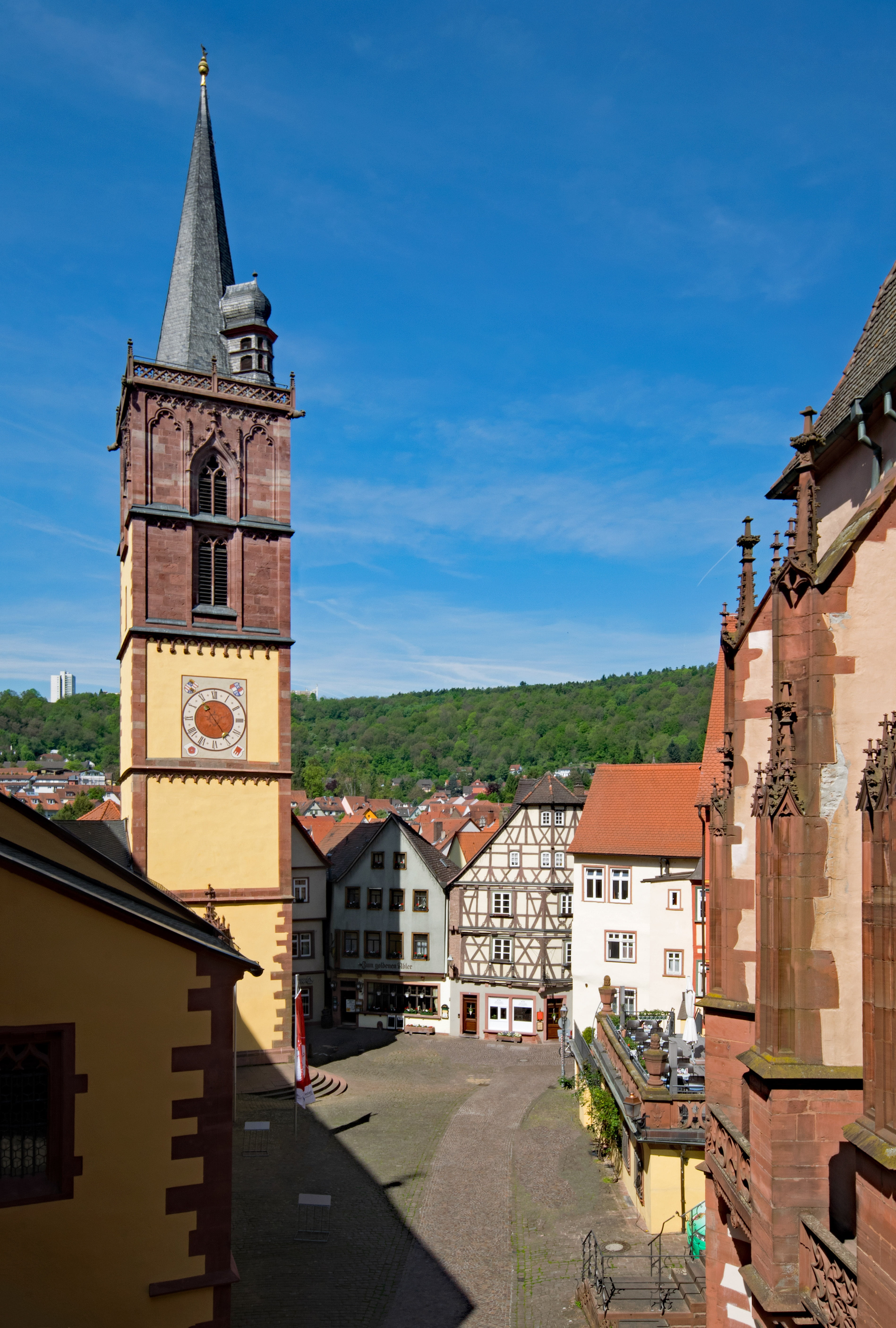 5K, residential district, truss, sky, baden württemberg, city, church, spire, building exterior, building, steeple, town, day, famous Place, tower, nature, Phone HD Wallpaper