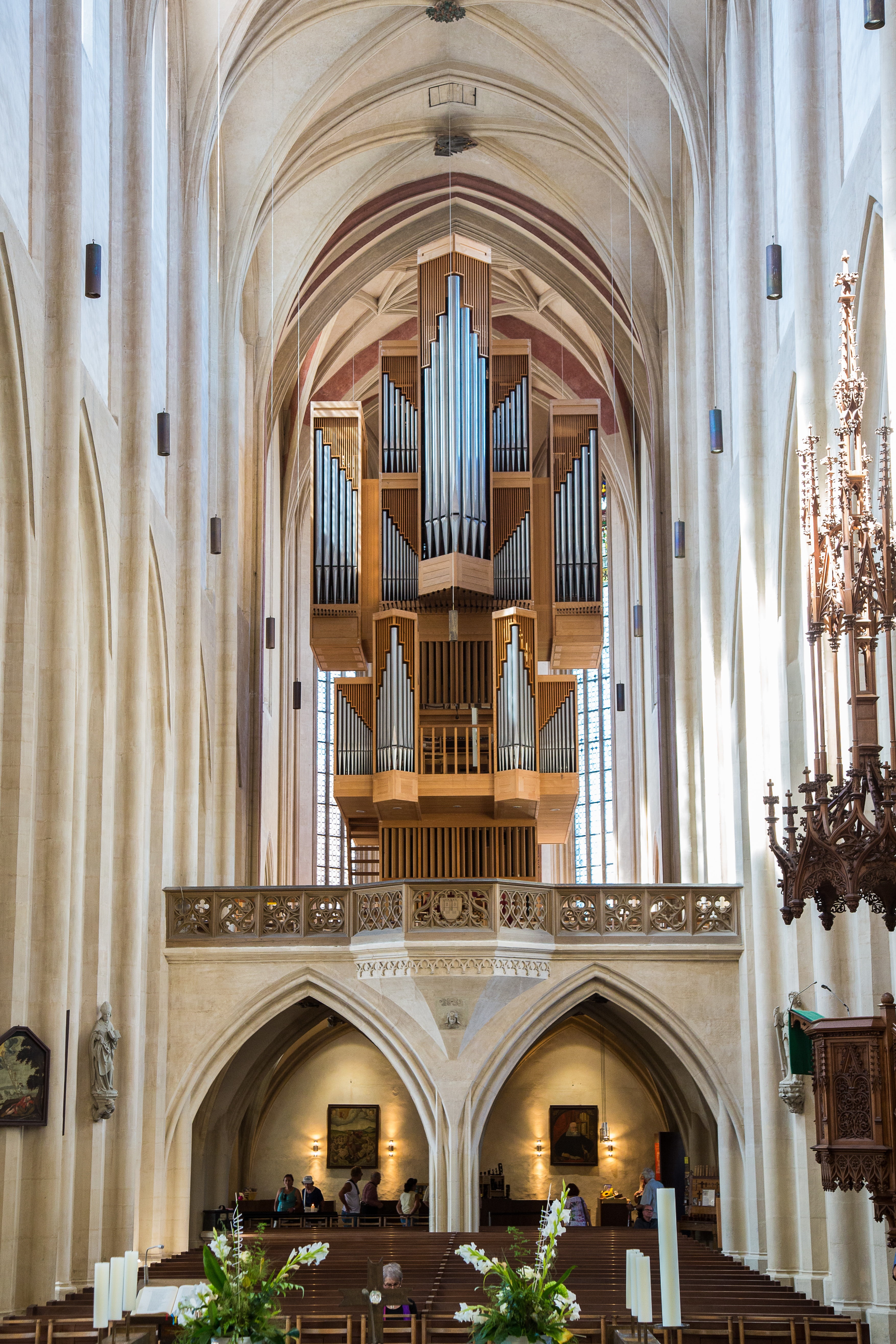 5K, building, organ, rothenburg, place of worship, rothenburg of the deaf, ceiling, no people, belief, architecture, st jacob, europe, built structure, Phone HD Wallpaper
