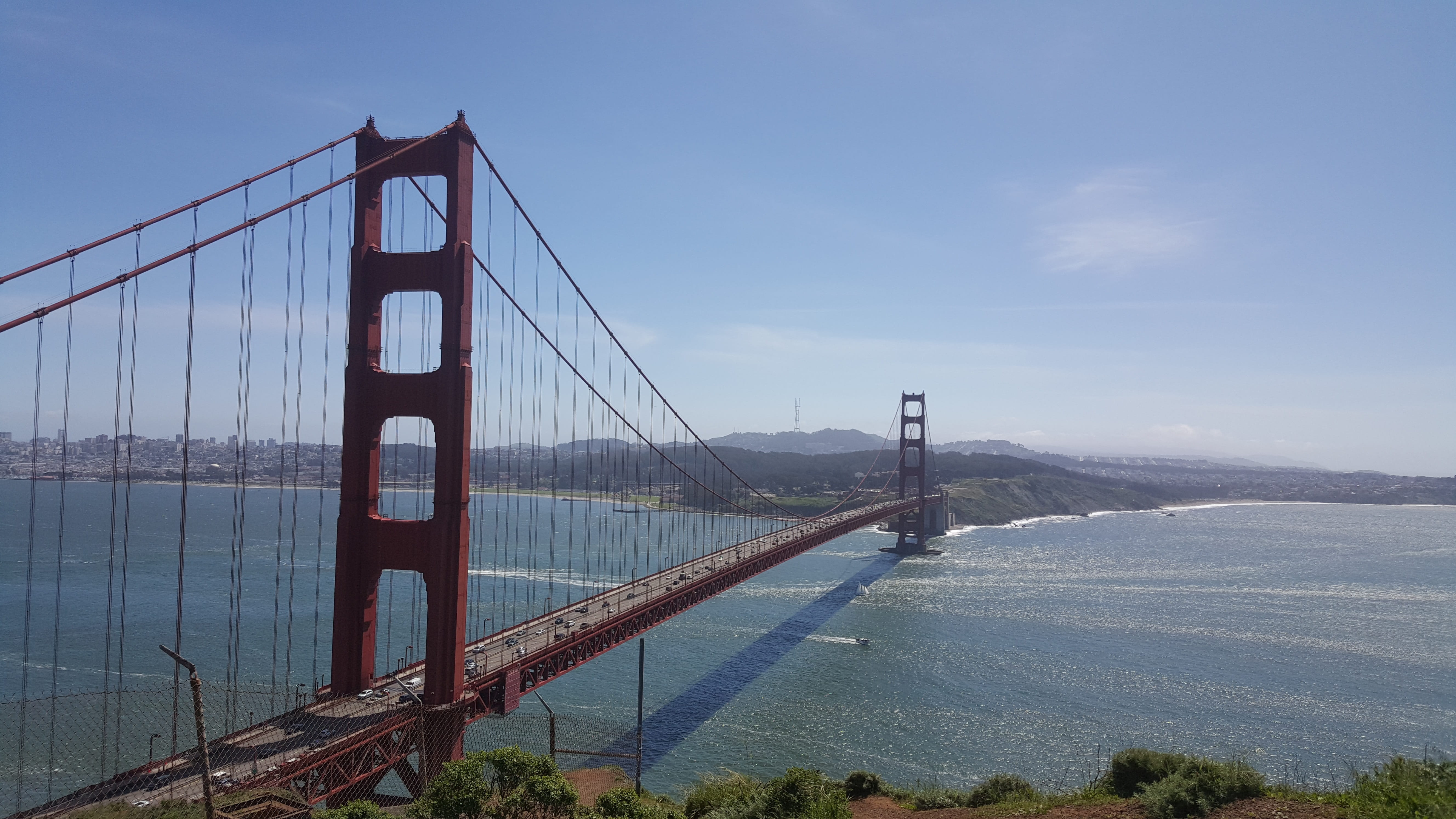 francisco, tower, san, golden gate bridge, tourism, water, usa, connection, america, skyline, sky, outdoor, built structure, bay of water, outdoors, nature, HD Wallpaper