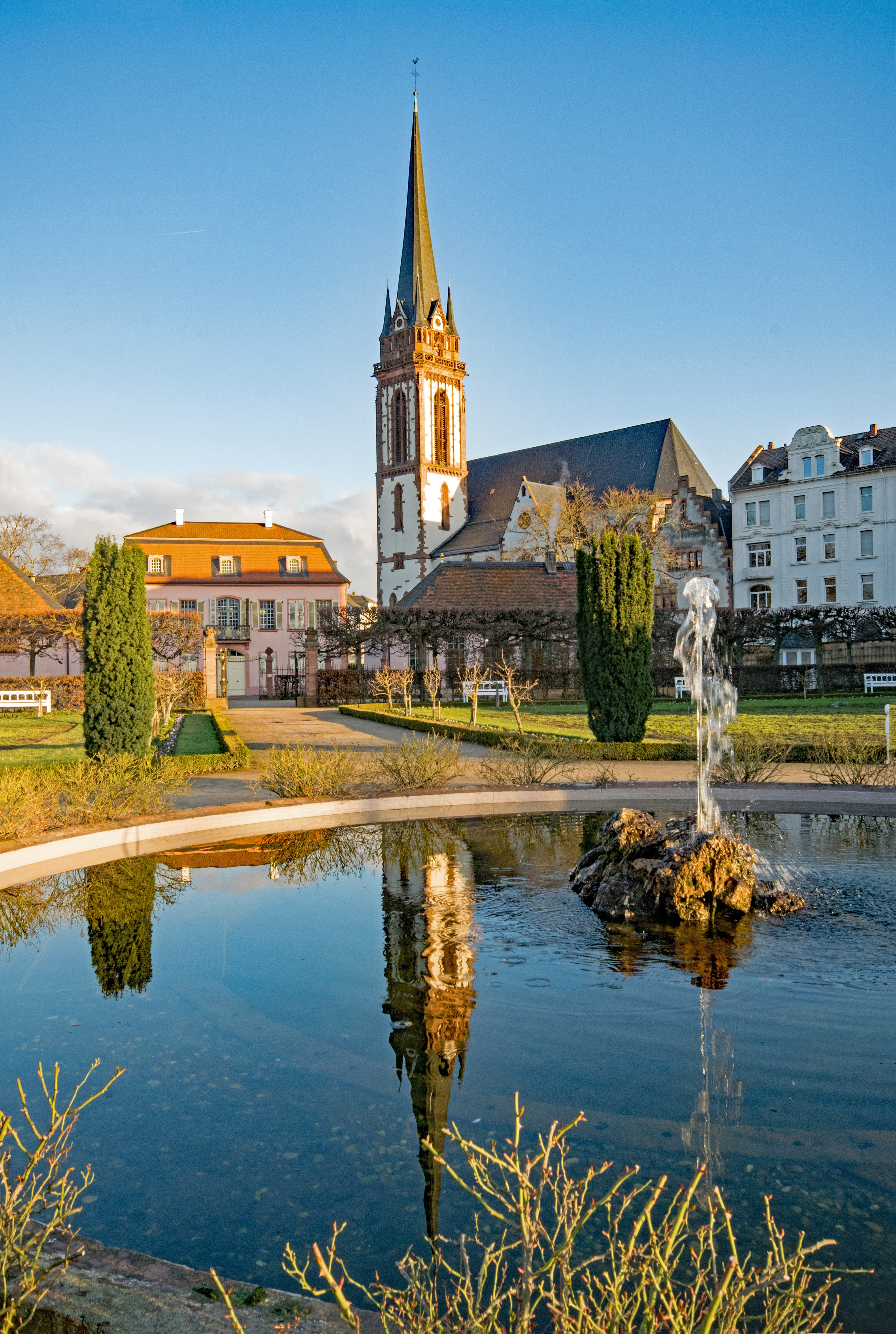 place of worship, belief, built Structure, spirituality, religion, nature, fountain, Germany, porcelain museum, park, cathedral, sky, places of interest, Phone HD Wallpaper
