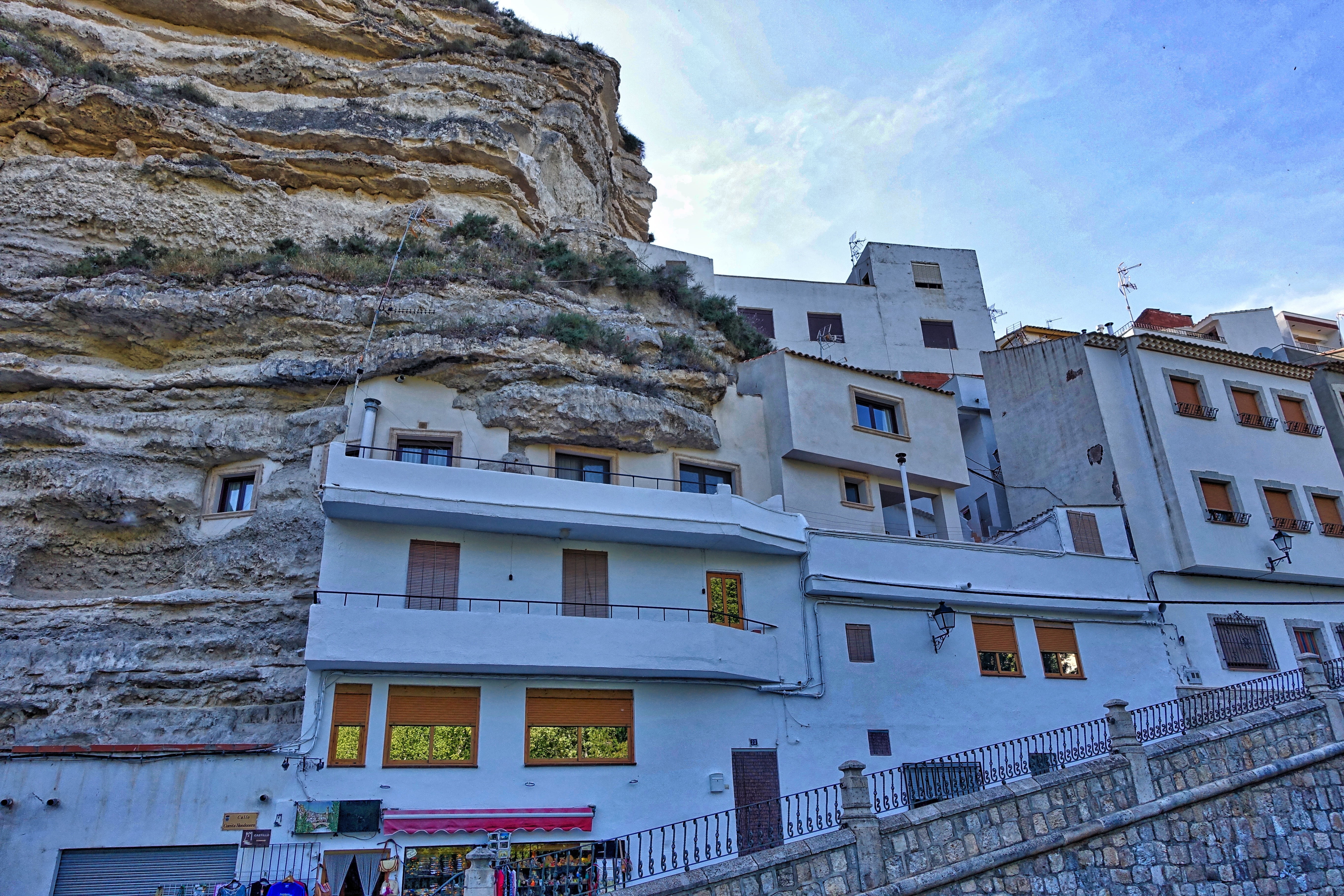 no people, solid, residential district, mountain, window, built structure, cultures, formation, alcala del jucar, village, apartment, 5K, rock, architecture, HD Wallpaper