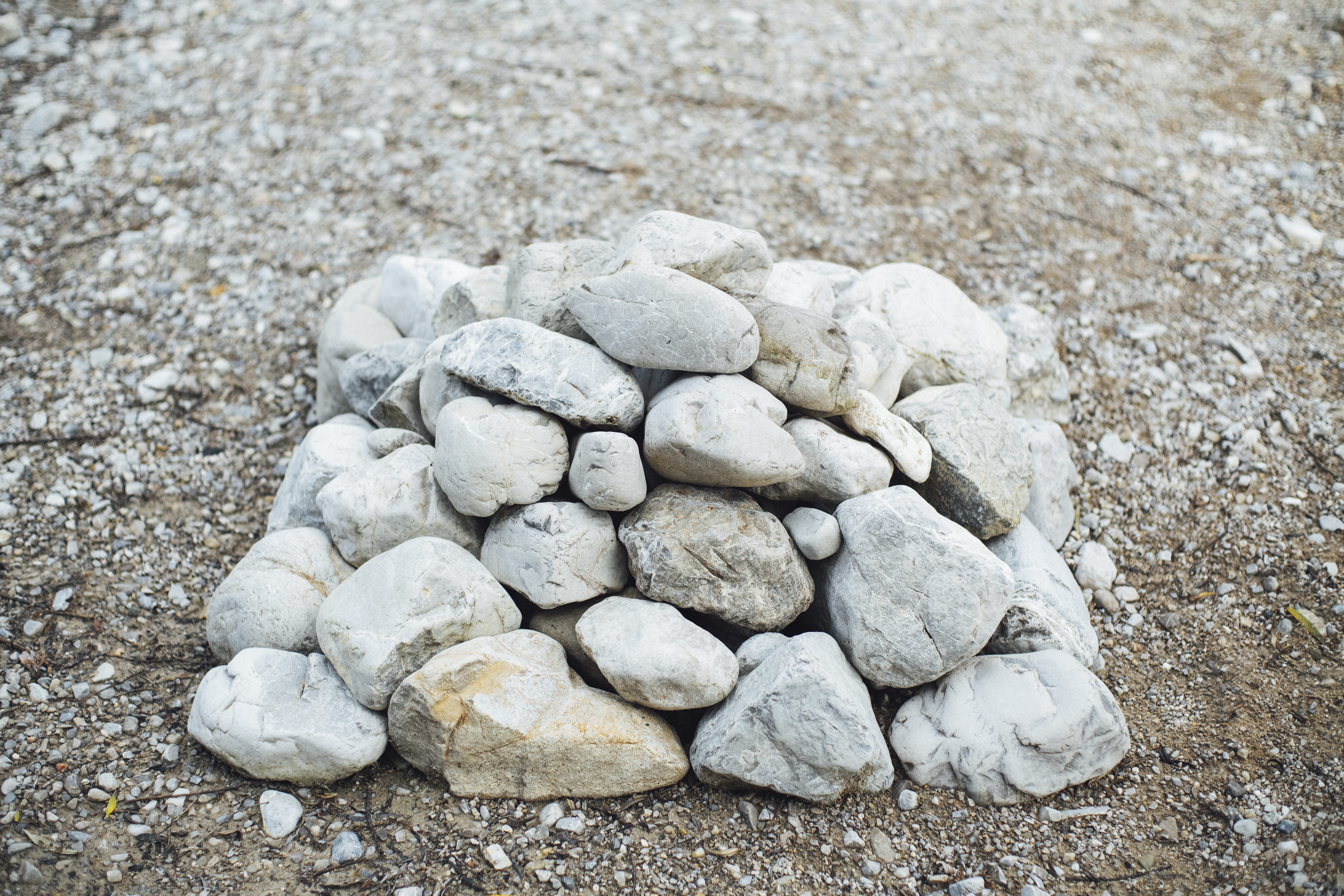 white, land, ground, parched, day, pebble, germany, outdoor, beach, graswang, stone - object, pile, stacked, cobblestone, order, path, stones, walkway, HD Wallpaper