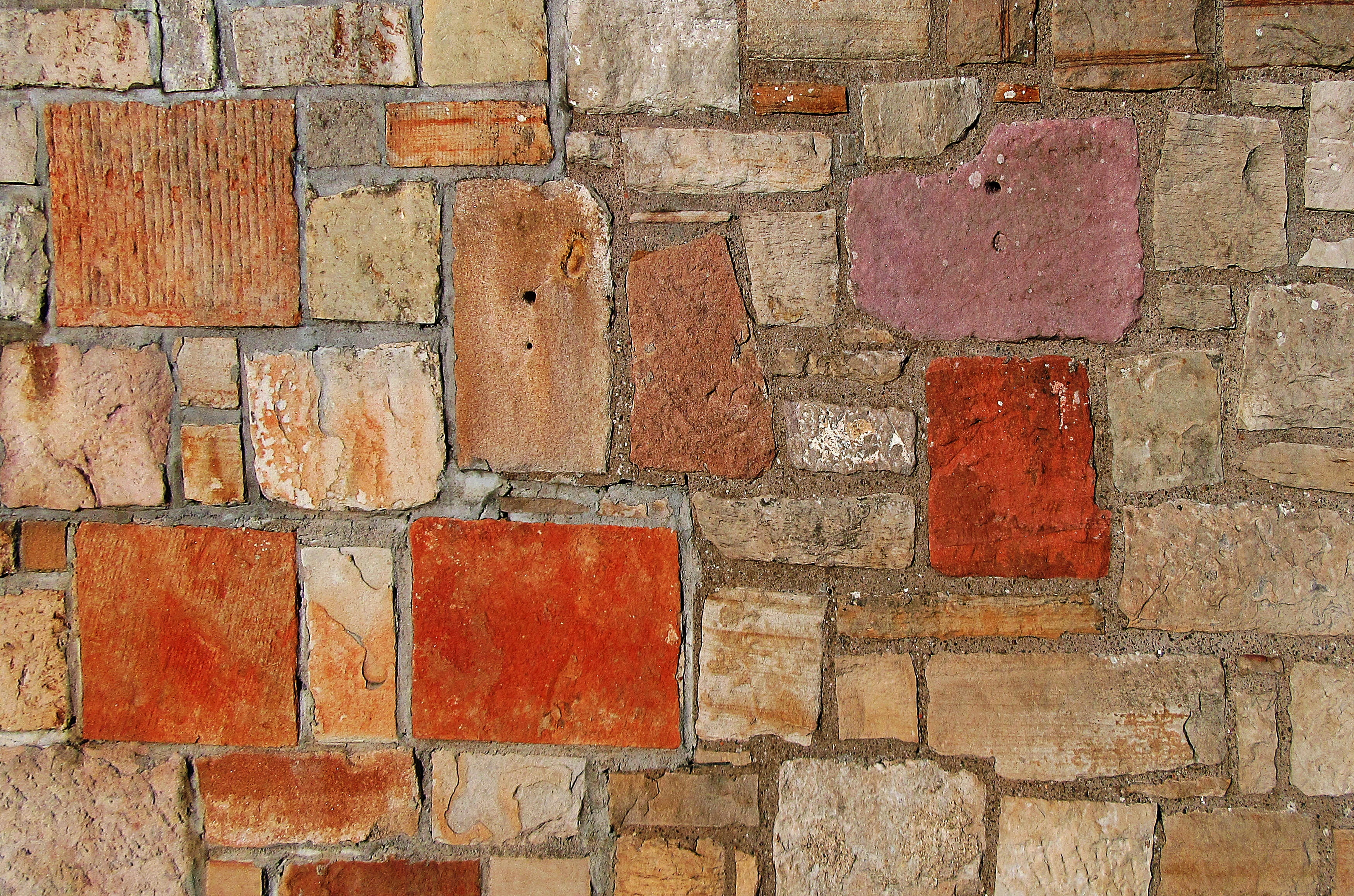 day, flagstone, textured, stone material, stone wall, walkway, 2K, blossom, full frame, algae, wall - building feature, slate, rubble, solid, tilke, brown, HD Wallpaper