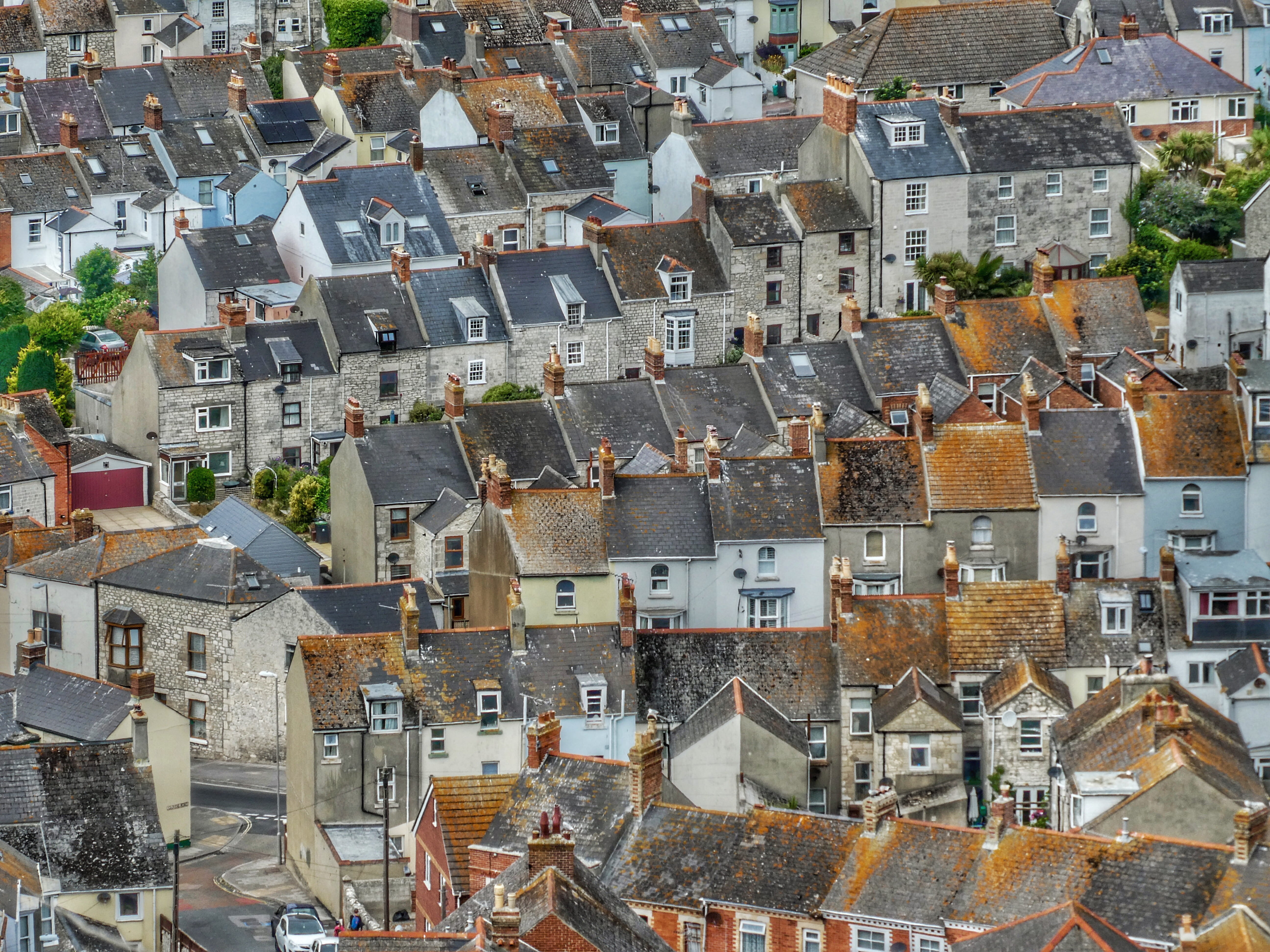 outdoors, old, lowrie, roof, famous Place, neighborhood, urban Skyline, window, 5K, tiled roof, high Angle View, road, line, terraced house, architecture, HD Wallpaper