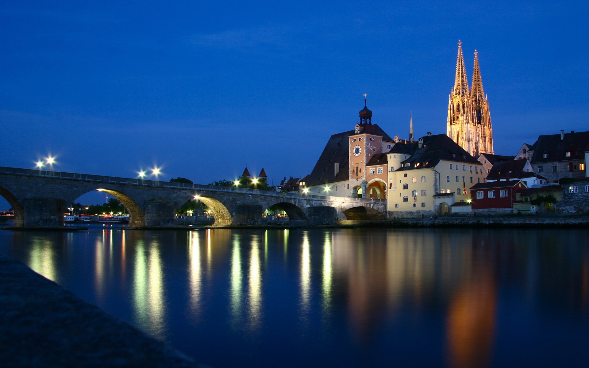 bruecke, 1080P, steinerne, regensburg, HD Wallpaper