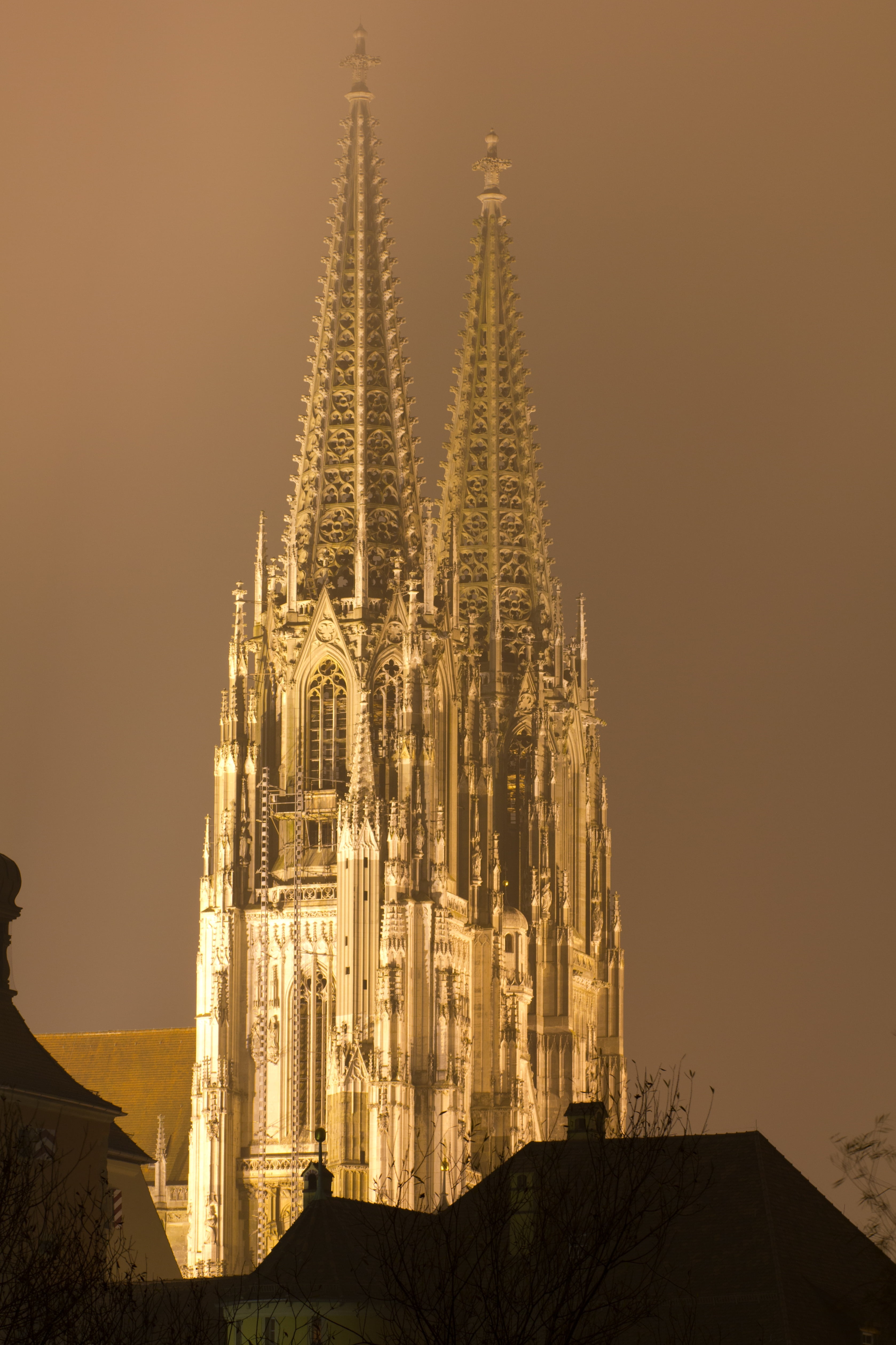regensburg, building, built structure, nature, gothic Style, travel, place of worship, history, sky, ornate, famous Place, night, building exterior, cathedral, Phone HD Wallpaper