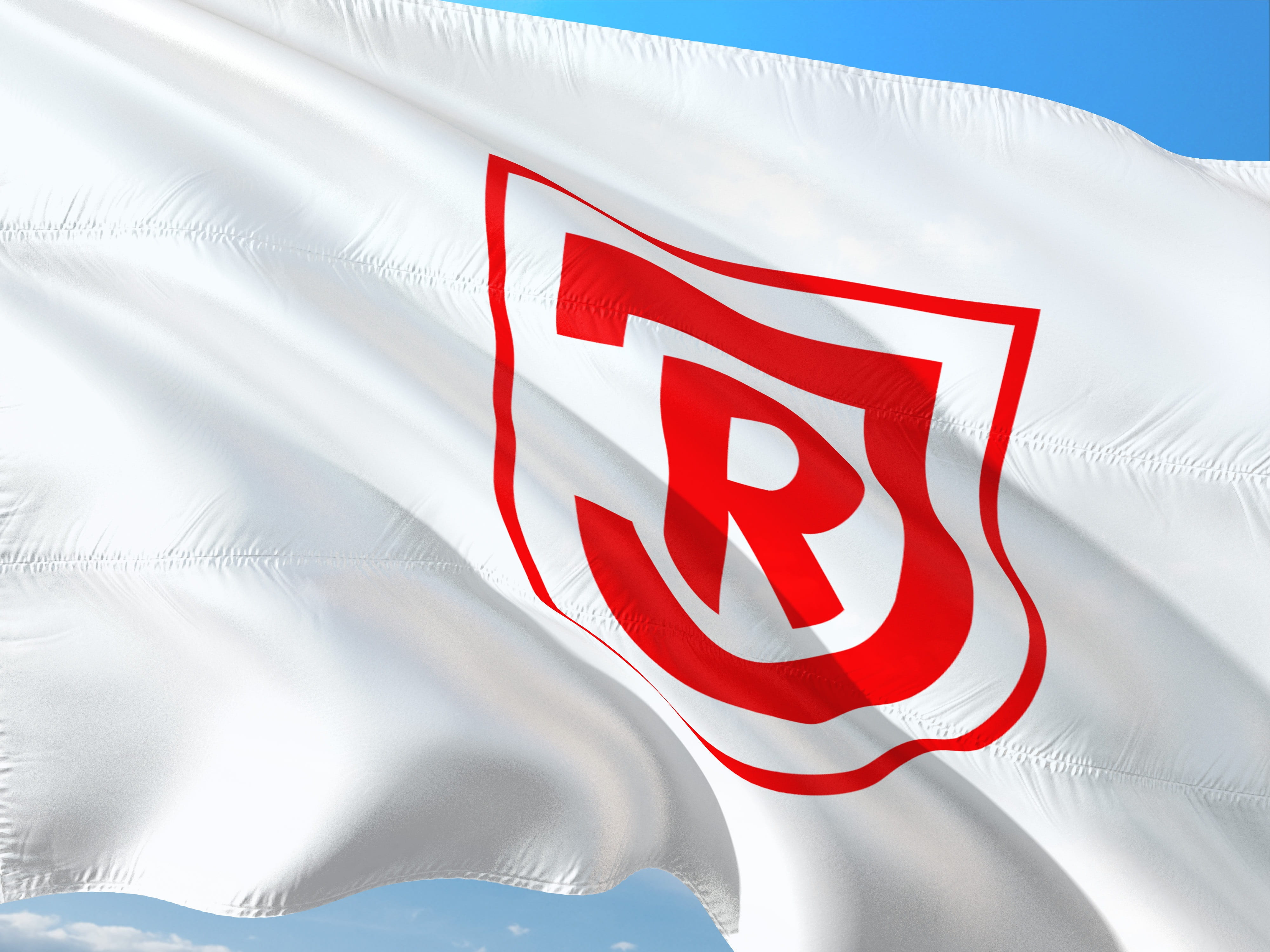 outdoors, architecture, bundesliga, logo, jahn regensburg, patriotism, shape, nature, low angle view, day, 4K, sign, 2, no people, white color, emotion, HD Wallpaper