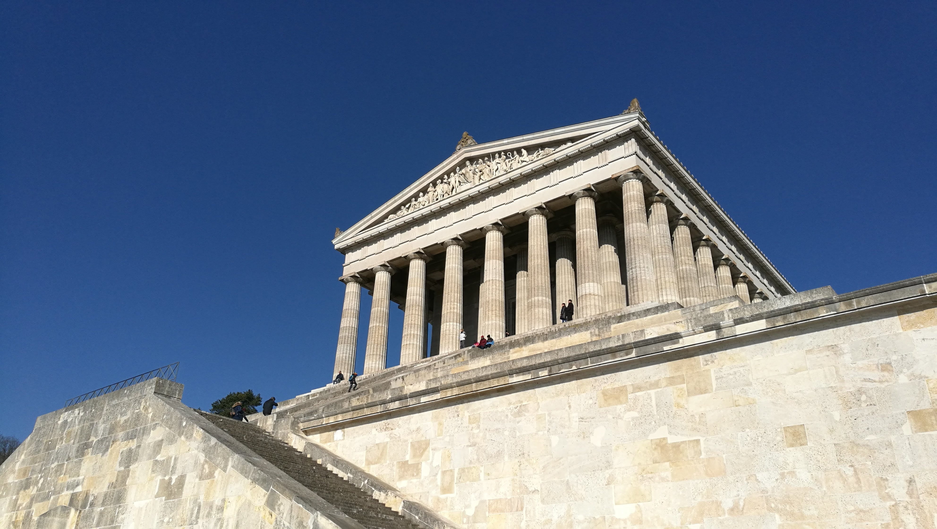 walhalla, 4K, danube, architectural column, regensburg, building exterior, building, sunlight, no people, sky, pillar, history, tourism, clear sky, the past, HD Wallpaper