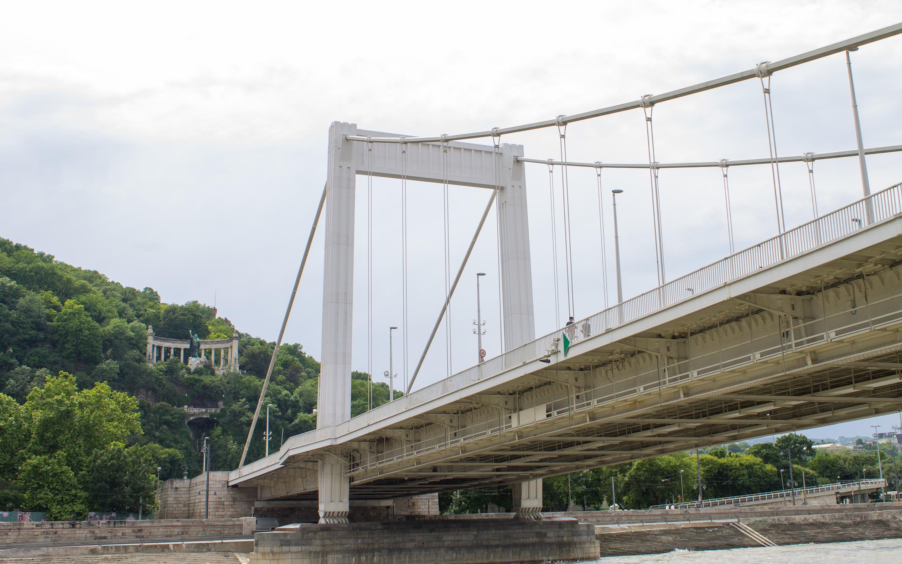 elisabeth, world, hungary, metal, elisabeth bridge, europe, budapest, white, 2880x1800, danube, 2K, bridge, HD Wallpaper