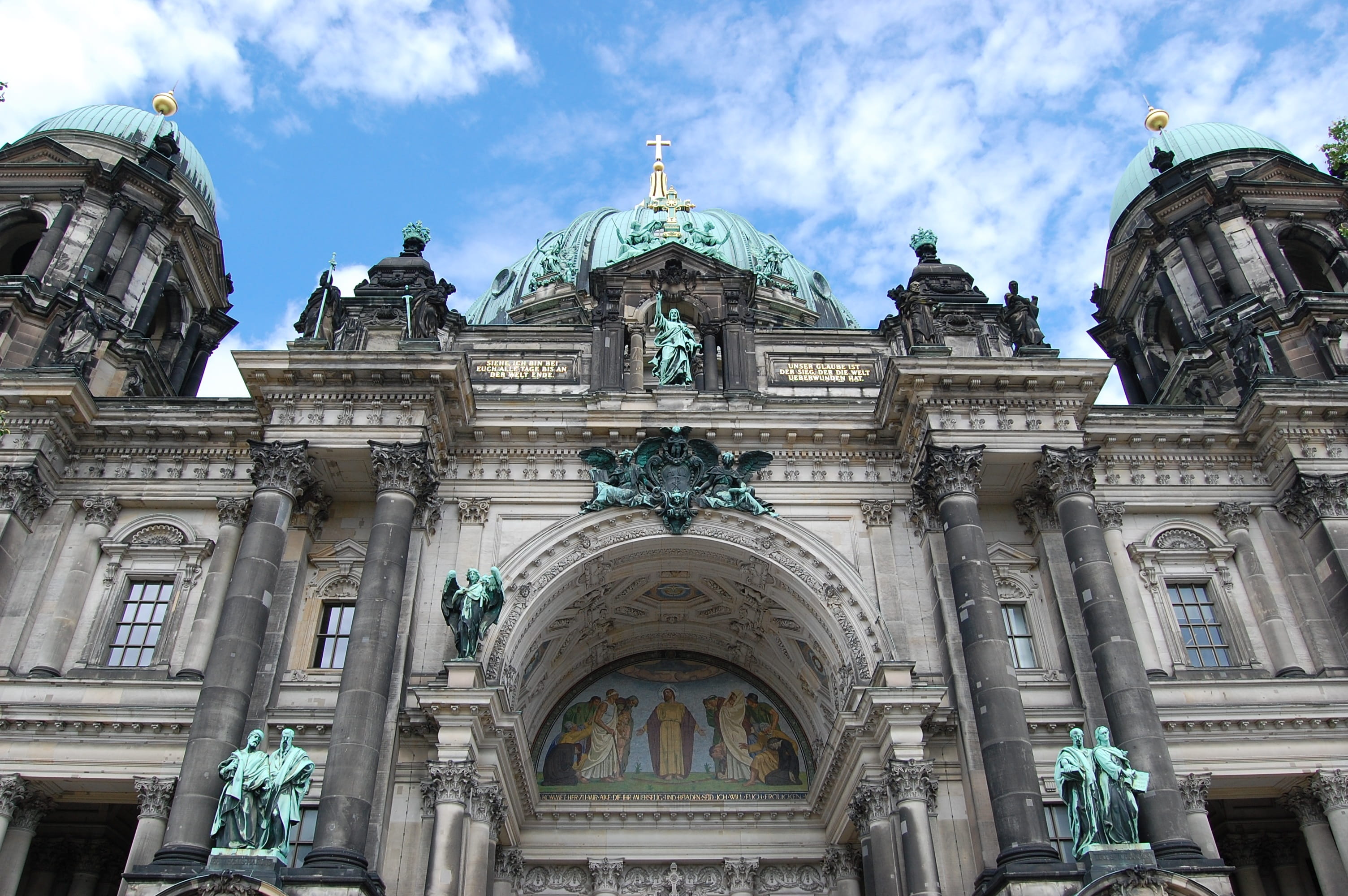 arch, statue, the past, architectural column, representation, no people, Berlin, Germany, day, Dom, sky, ornate, berlin dom, tourism, history, spirituality, HD Wallpaper