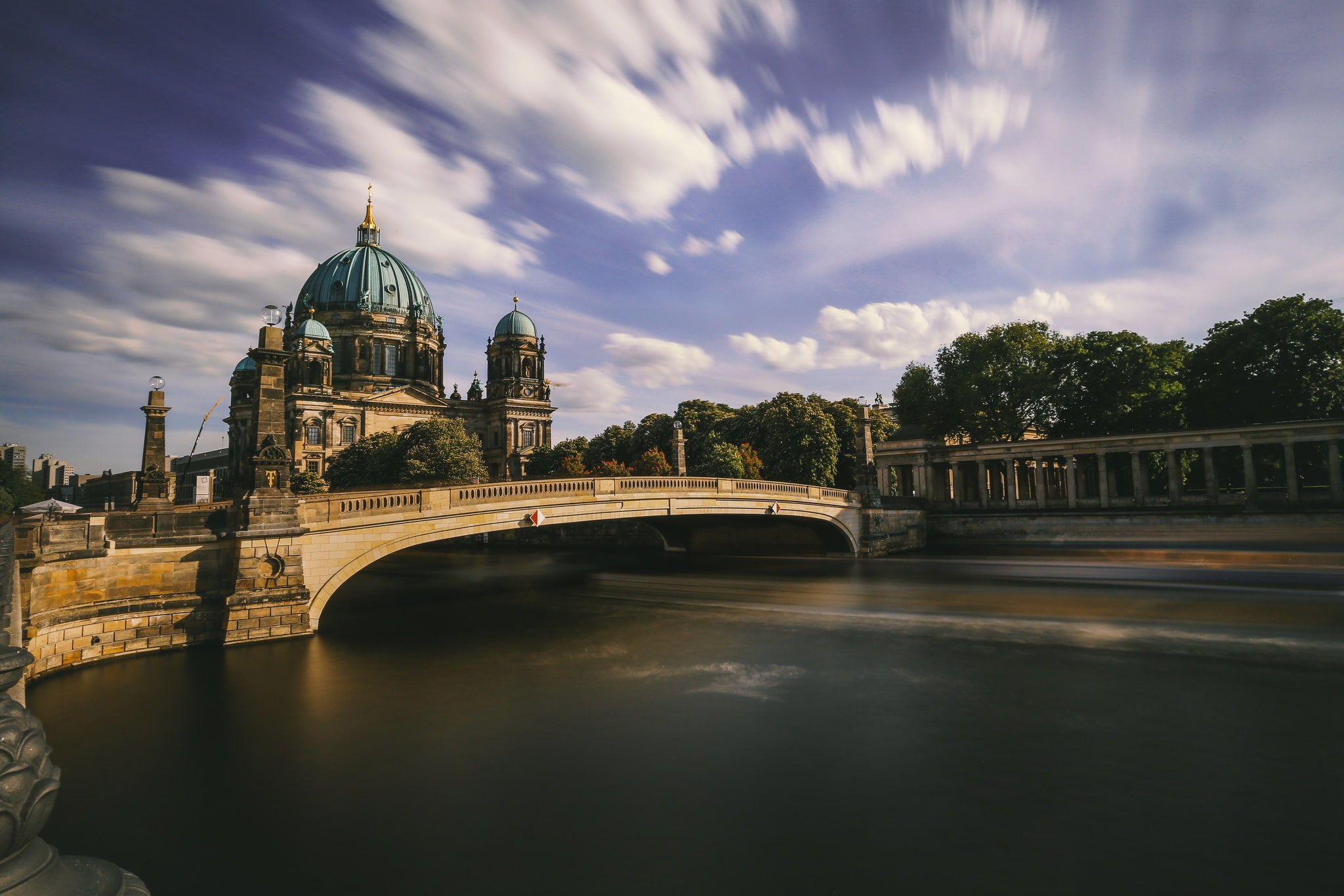 awesome sky, Spree, 1080P, The Berliner Dom, HD Wallpaper