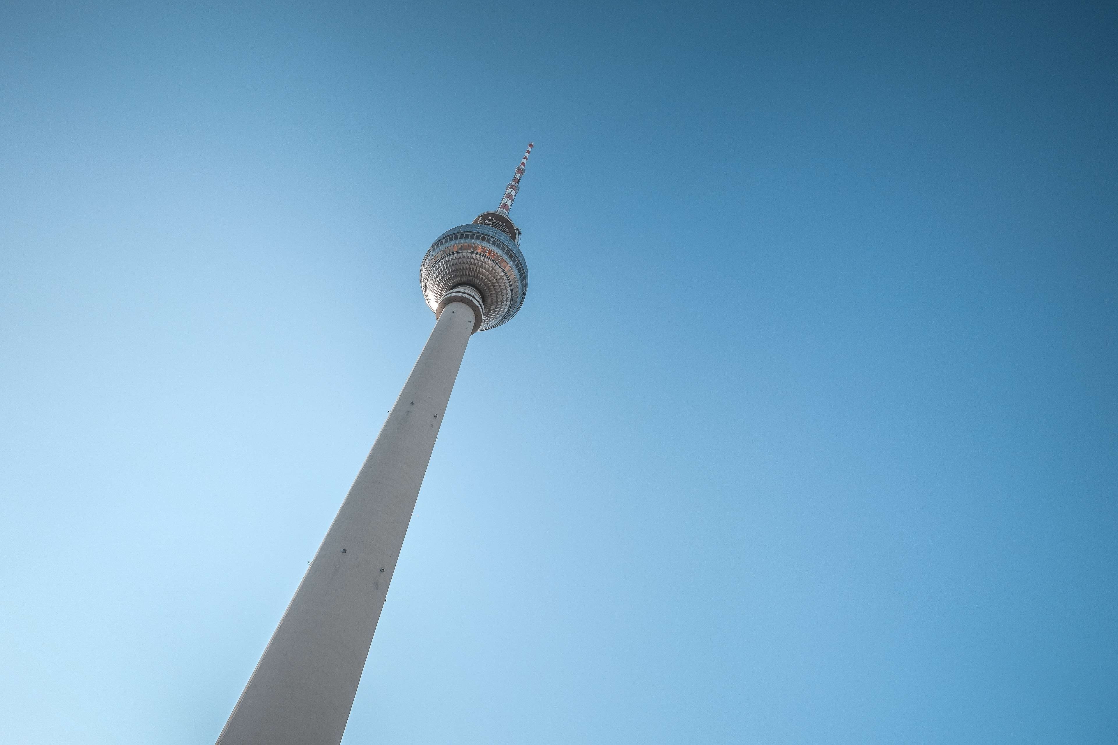 no people, built structure, outdoors, berlin, low angle view, travel destinations, communication, winter, building exterior, spire, technology, broadcasting, HD Wallpaper