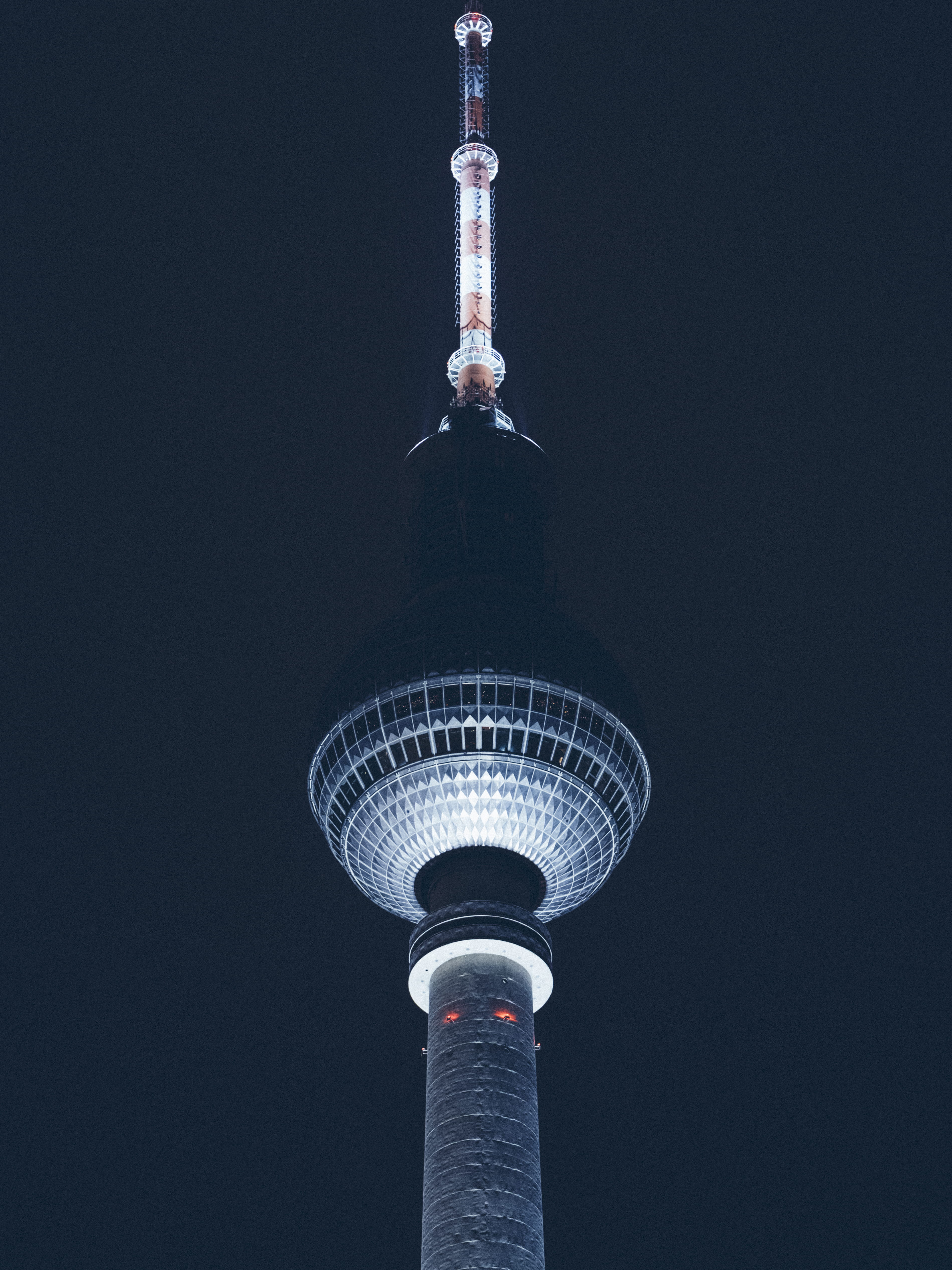 metropolis, spire, town, fernsehturm, outdoors, tourism, building, lighting, silver colored, global communications, travel, office building exterior, 4K, Phone HD Wallpaper