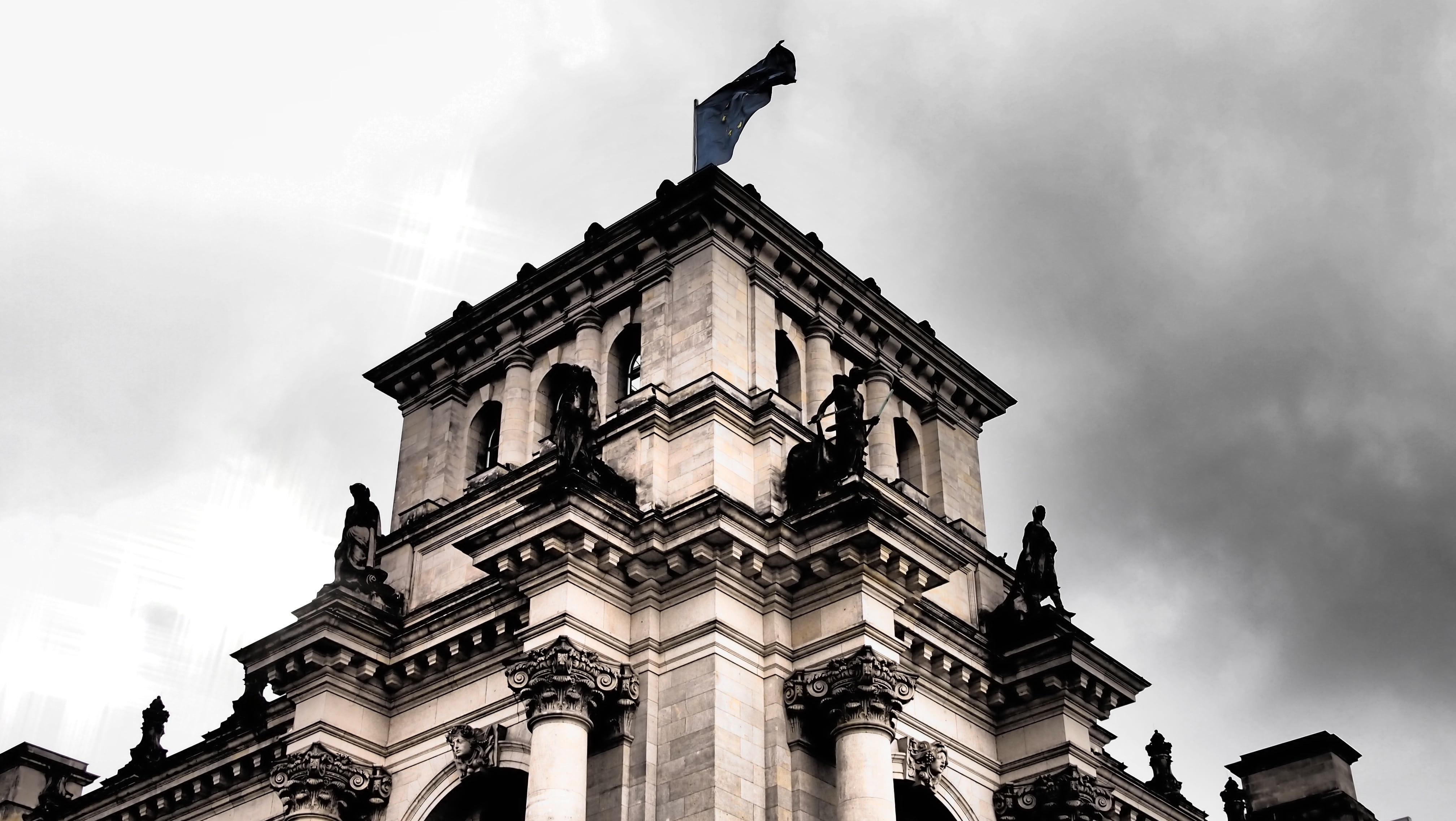 historically, cloud - sky, built structure, day, 4K, sky, reichstag, building exterior, statue, building, religion, travel destinations, architecture, HD Wallpaper