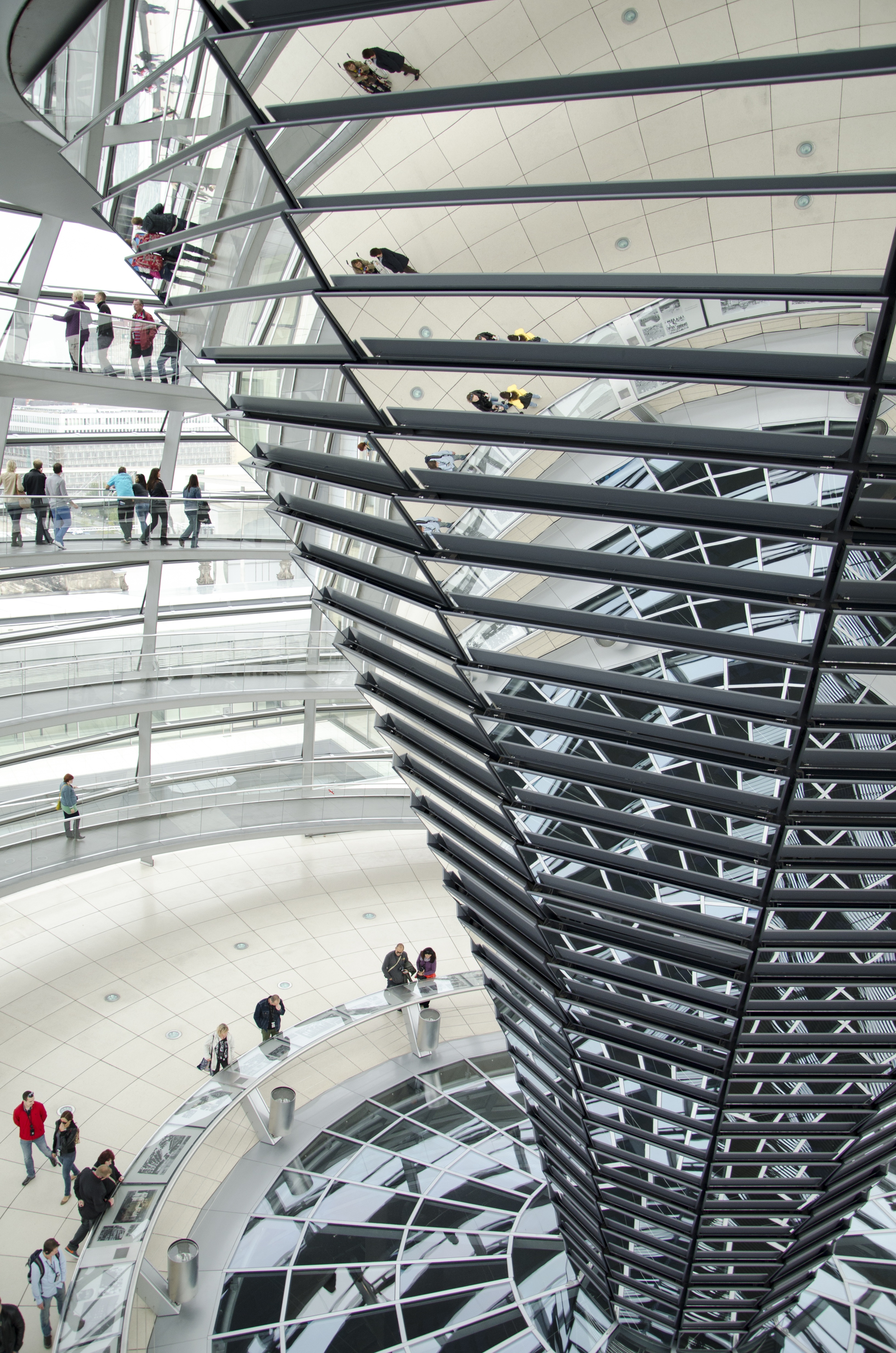 travel, men, staircase, crowd, modern art, walking, built structure, high angle view, incidental people, day, berlin, mirrors, building, dome, women, large group of people, Phone HD Wallpaper