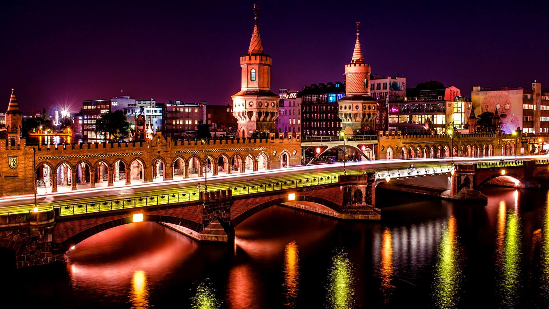 city, europe, reflection, city life, nature, government, sky, no people, city lights, travel destinations, skyscraper, built structure, oberbaum bridge, HD Wallpaper
