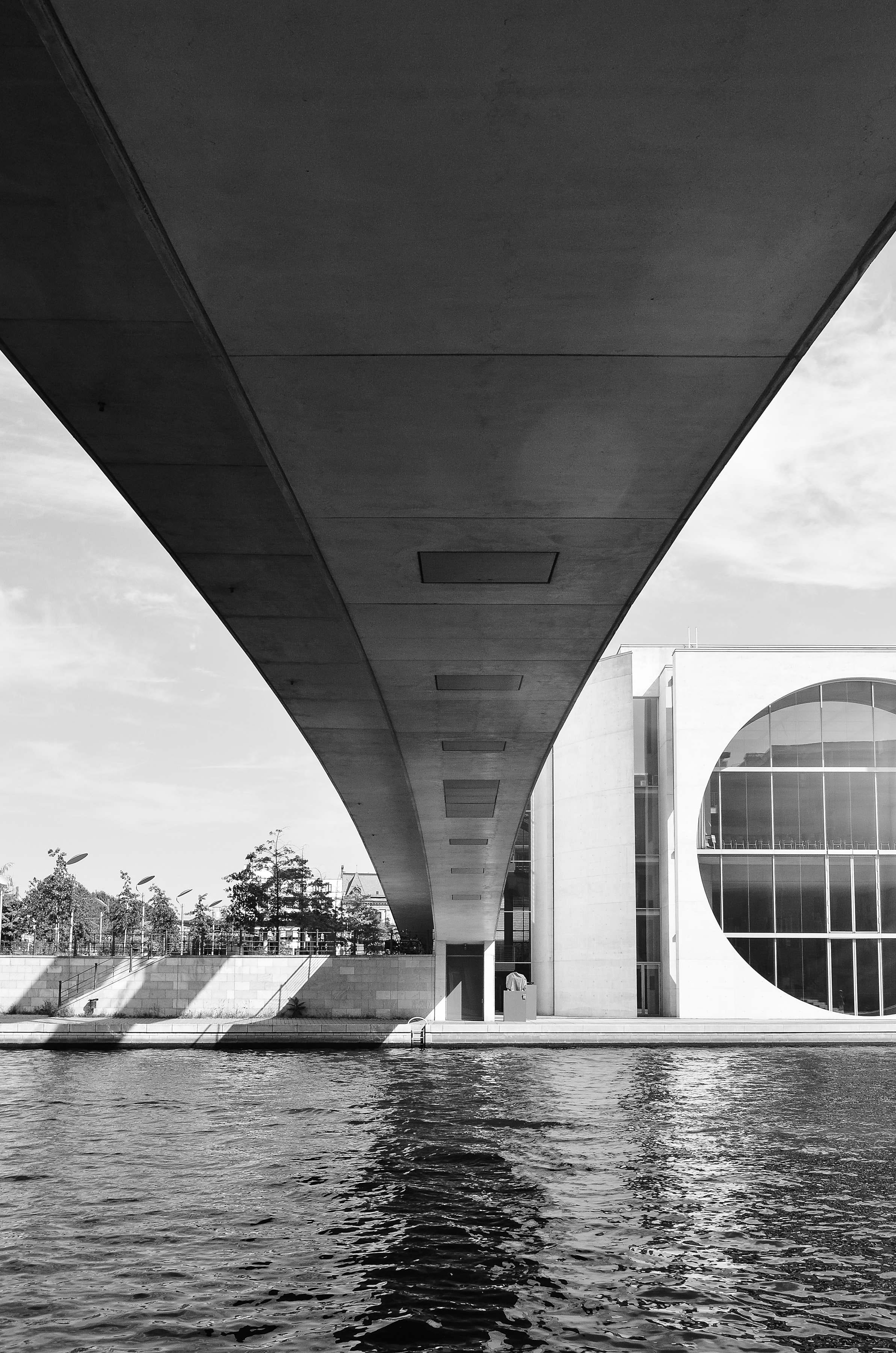 berlin, outdoors, building exterior, sky, day, connection, nature, transportation, river, 2K, no people, city, cloud - sky, capital, nautical vessel, bridge - man made structure, Phone HD Wallpaper