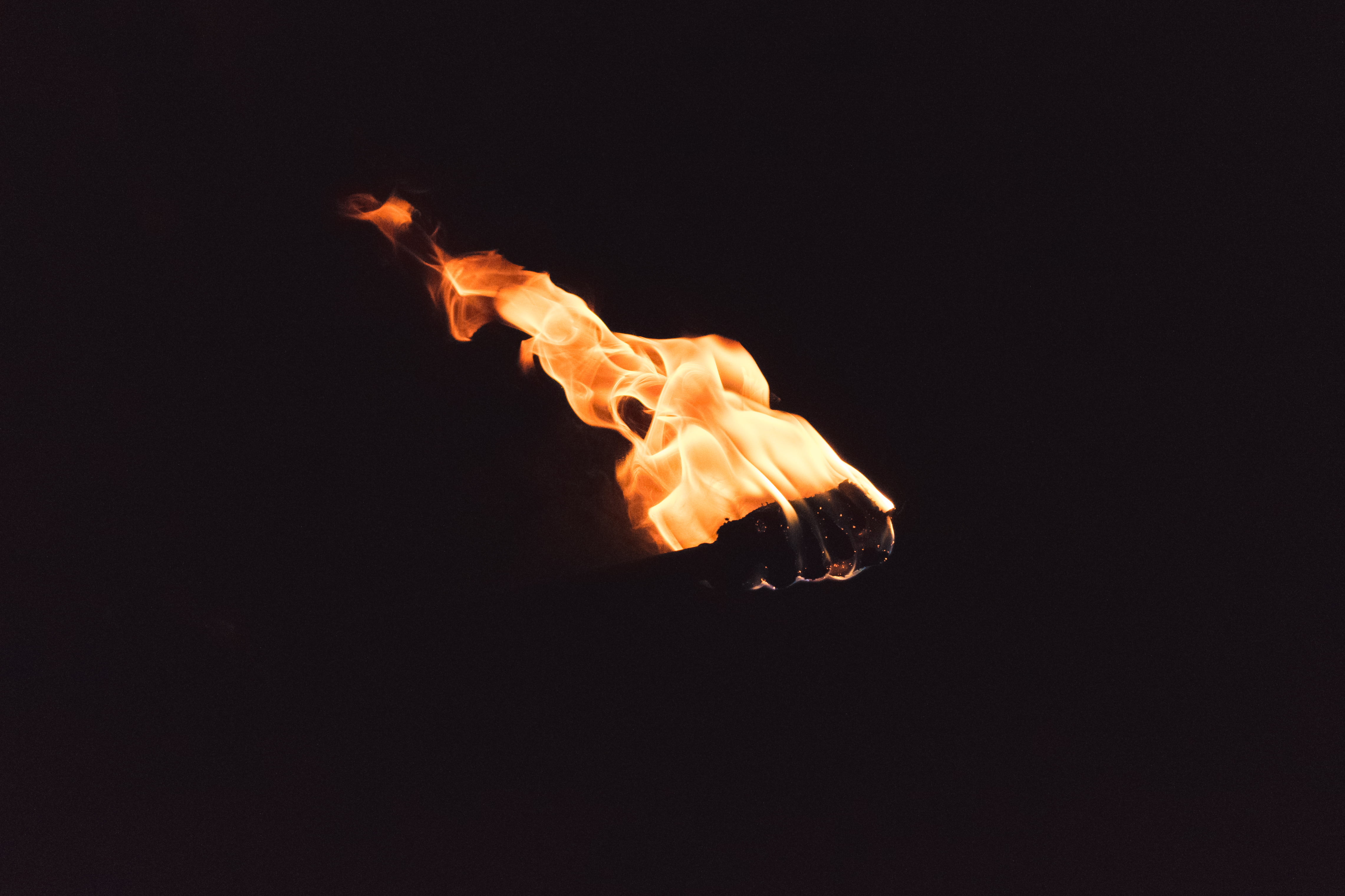fire - natural phenomenon, illuminated, night, torch, close-up, 4K, hot, dark, no people, fuel and power generation, burning, long exposure, motion, flame, HD Wallpaper