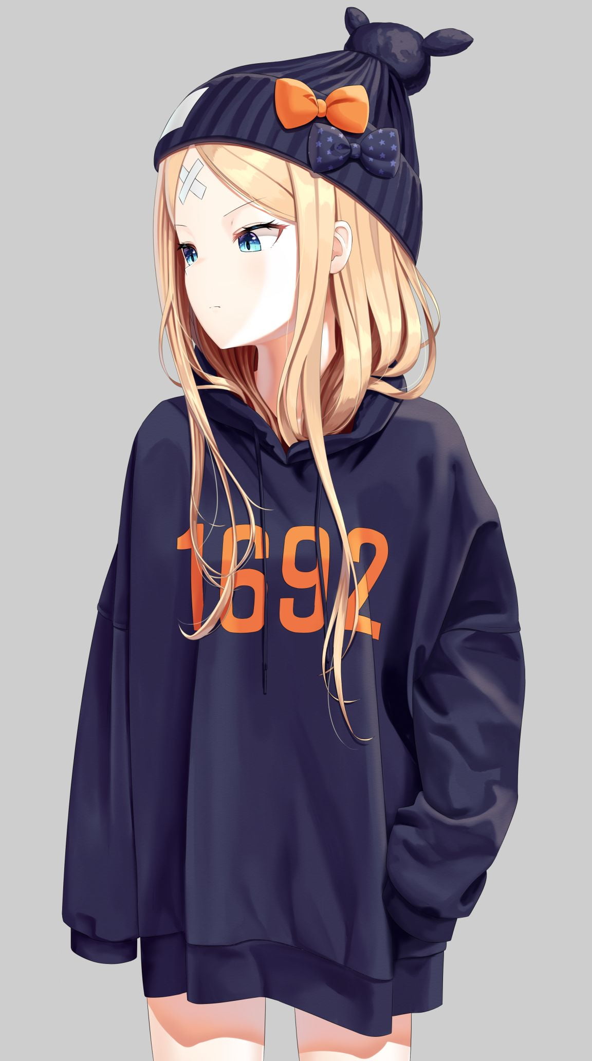 Abigail Williams (Fate/Grand Order), 1080P, anime girls, blue eyes, simple background, Fate/Grand Order, blonde, anime, FGO, vertical, Phone HD Wallpaper