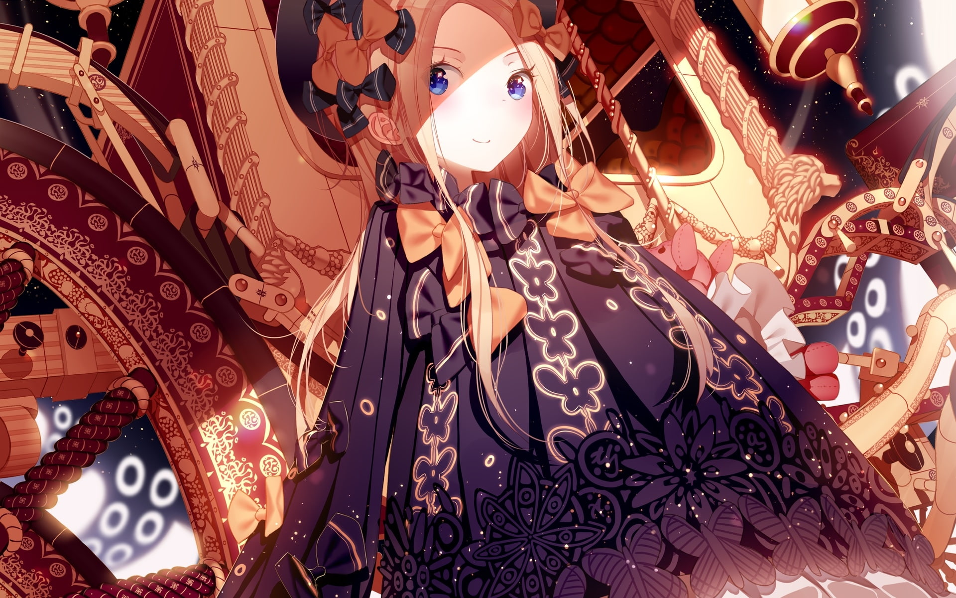 1080P, fate grand order, for sale, blue eyes, retail, indoors, close-up, blonde, no people, creativity, low angle view, coat, lighting equipment, representation, HD Wallpaper