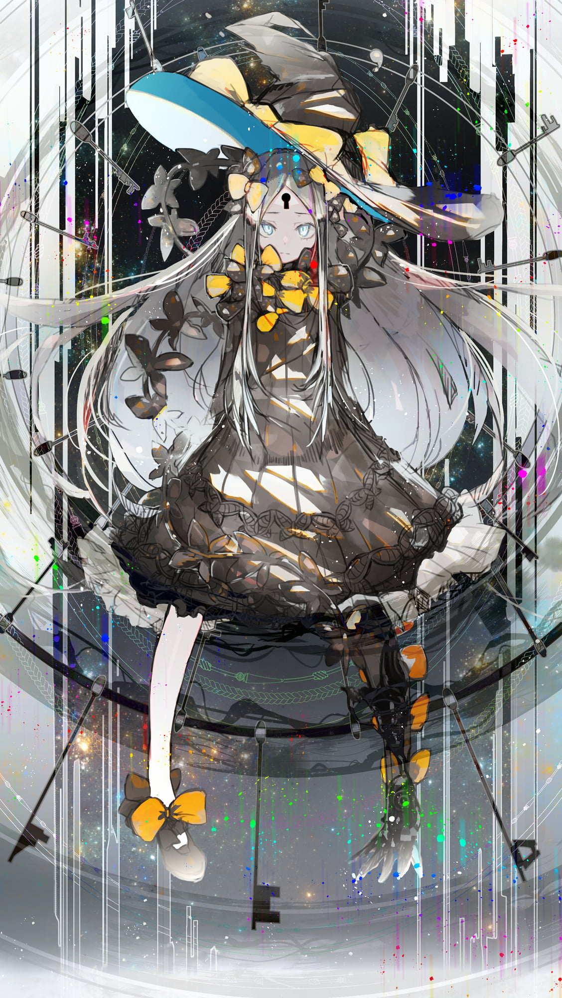 Fate/Grand Order, simple background, Fate Series, 1080P, nmuri, anime girls, vertical, anime, Abigail Williams (Fate/Grand Order), Phone HD Wallpaper