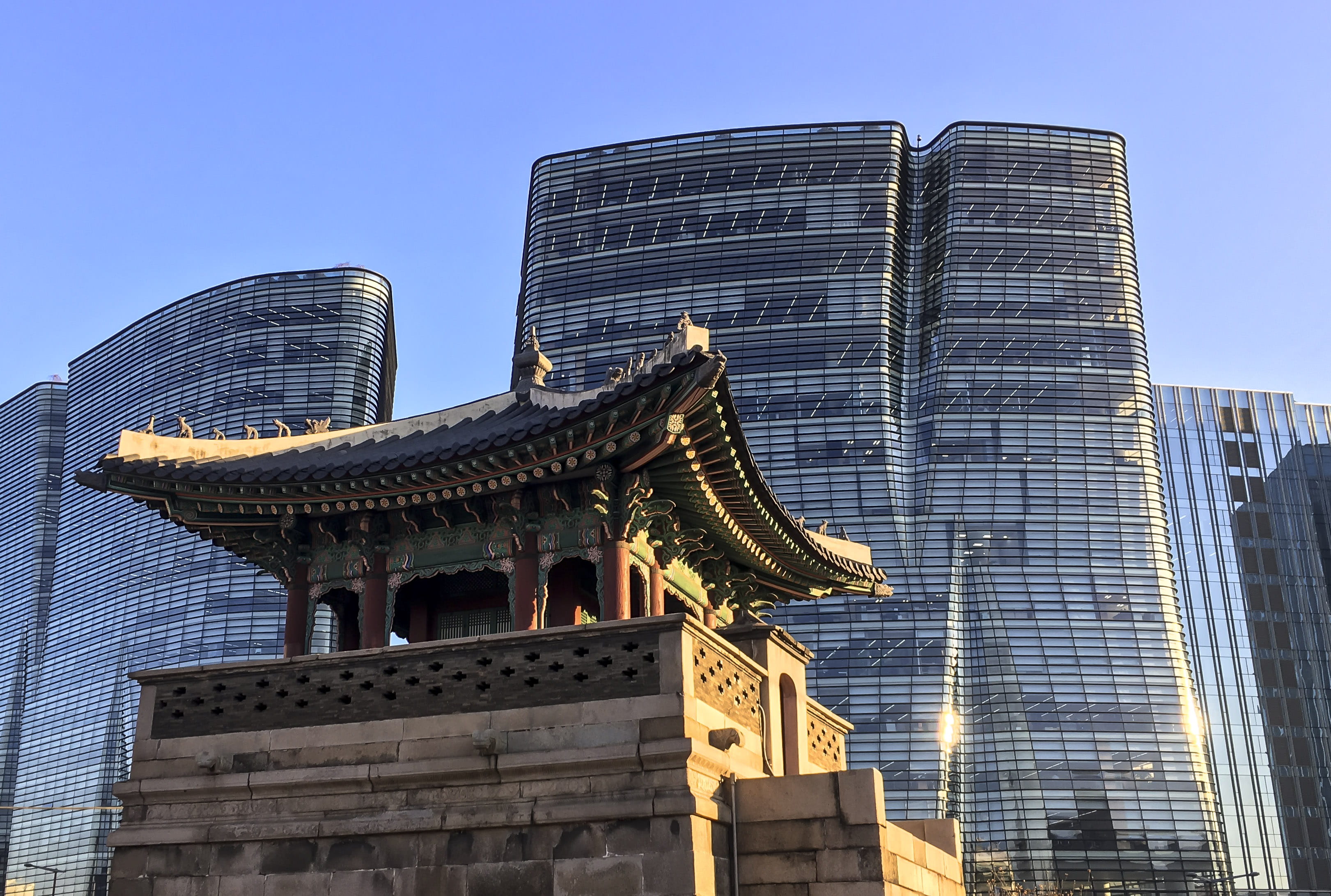 architecture, outdoors, building exterior, no people, temple, low angle view, old and new, modern, tall - high, office building, financial district, building, HD Wallpaper