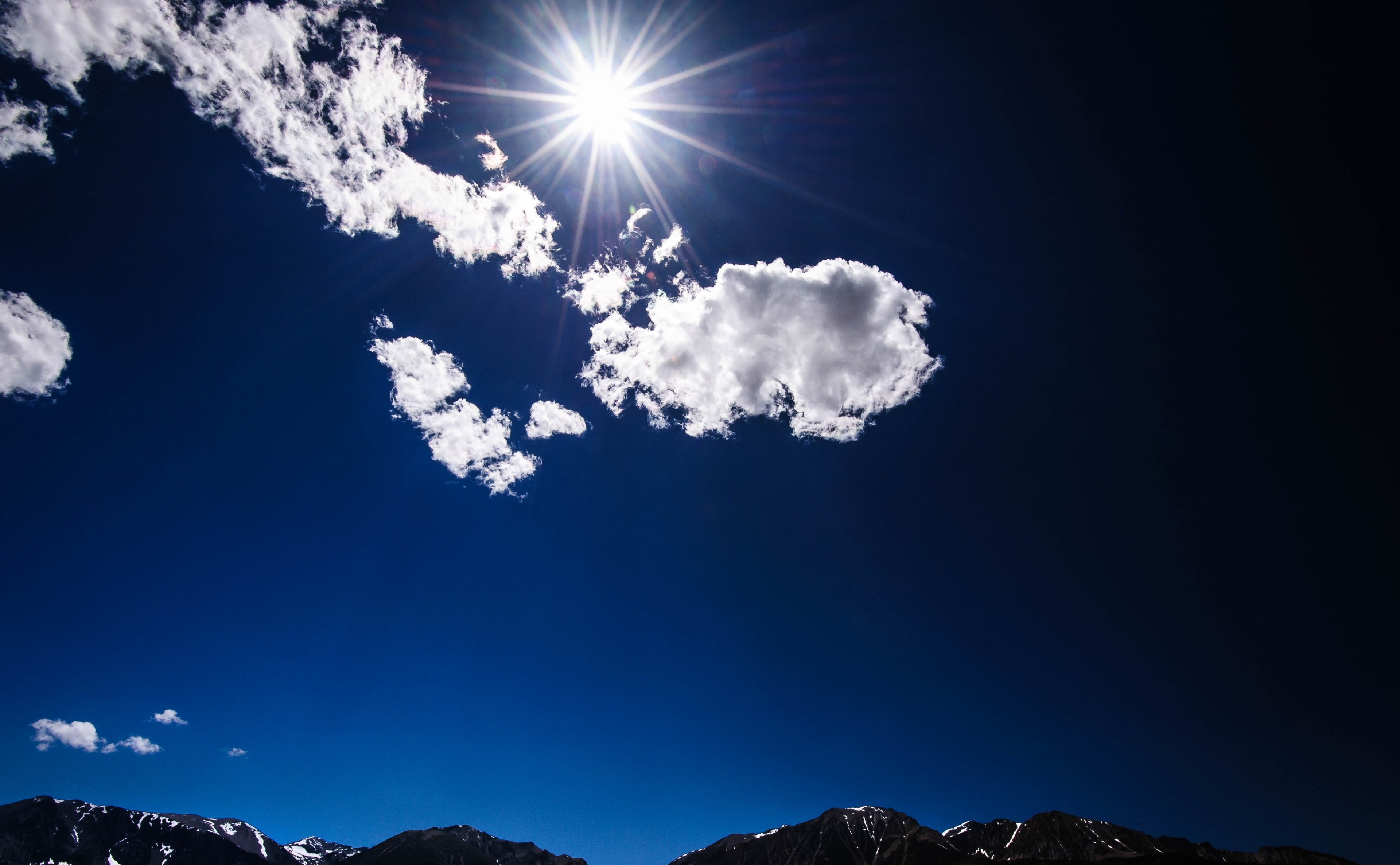 Nature, Mountain, Photography, Clouds, Sun and Sky, West, bluesky, sunray, Sunshine, Nevada, White, 4K, unitedstates, uswest, HD Wallpaper