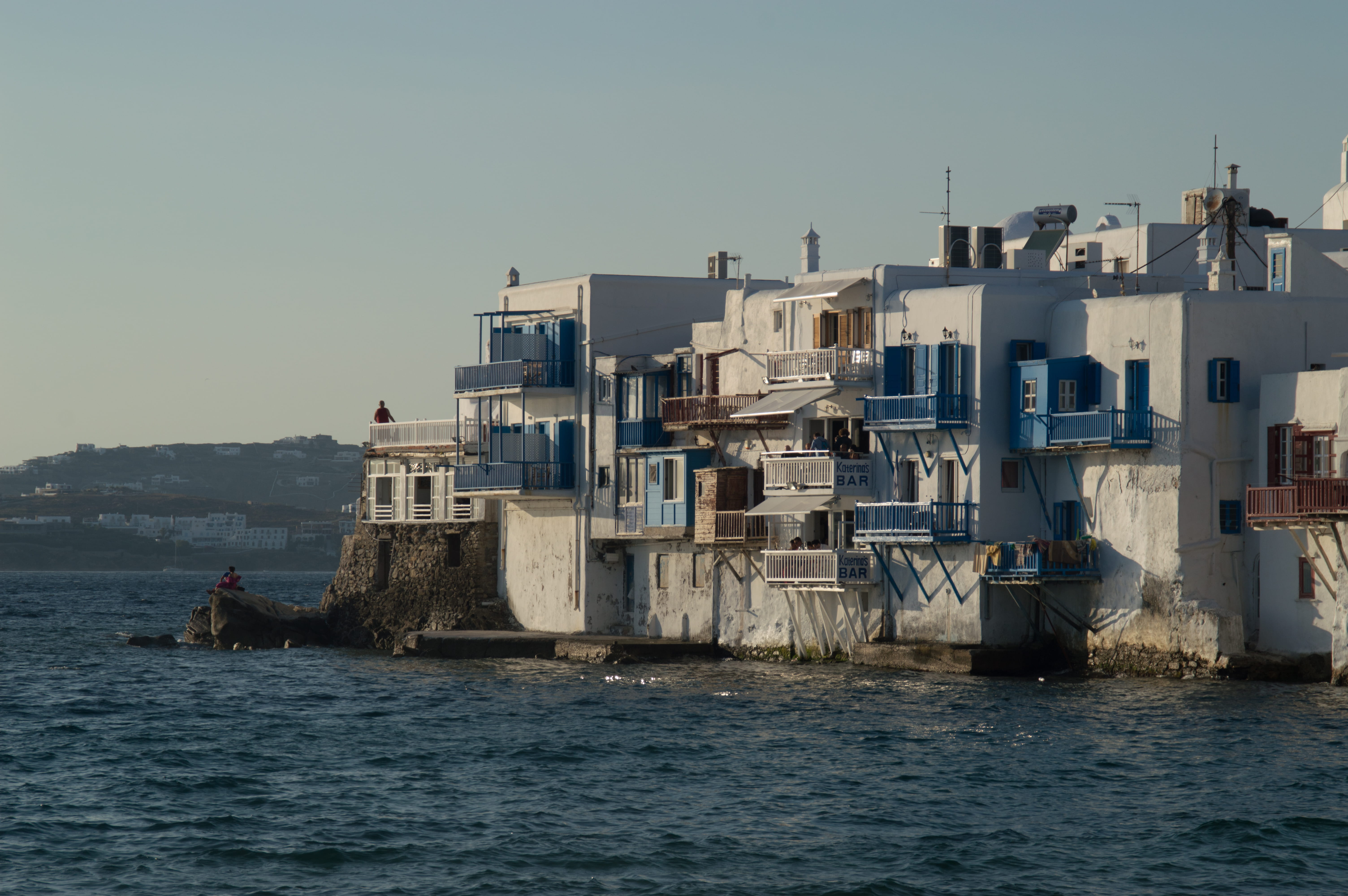 outdoors, greece, water, tourism, sea, greek islands, transportation, real people, day, built structure, sky, mode of transportation, architecture, people, HD Wallpaper