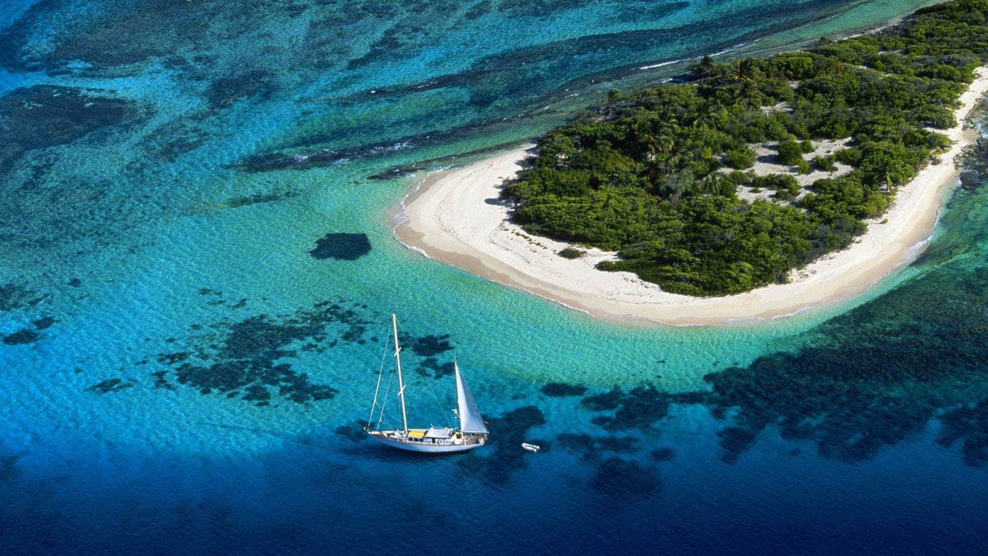 sail, beauty In Nature, tree, no people, coastline, boat, mediterranean Countries, turquoise Colored, travel Destinations, adventure, europe, sailboat, HD Wallpaper