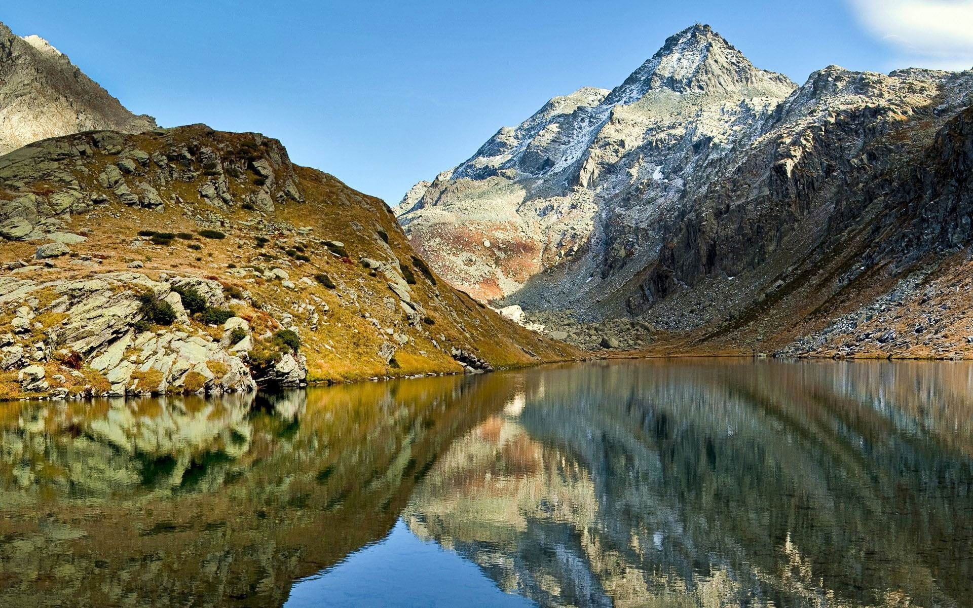 solid, tranquil scene, rock - object, 1080P, water, mountain, idyllic, snowcapped mountain, no people, illustration, formation, lungo, windows, HD Wallpaper